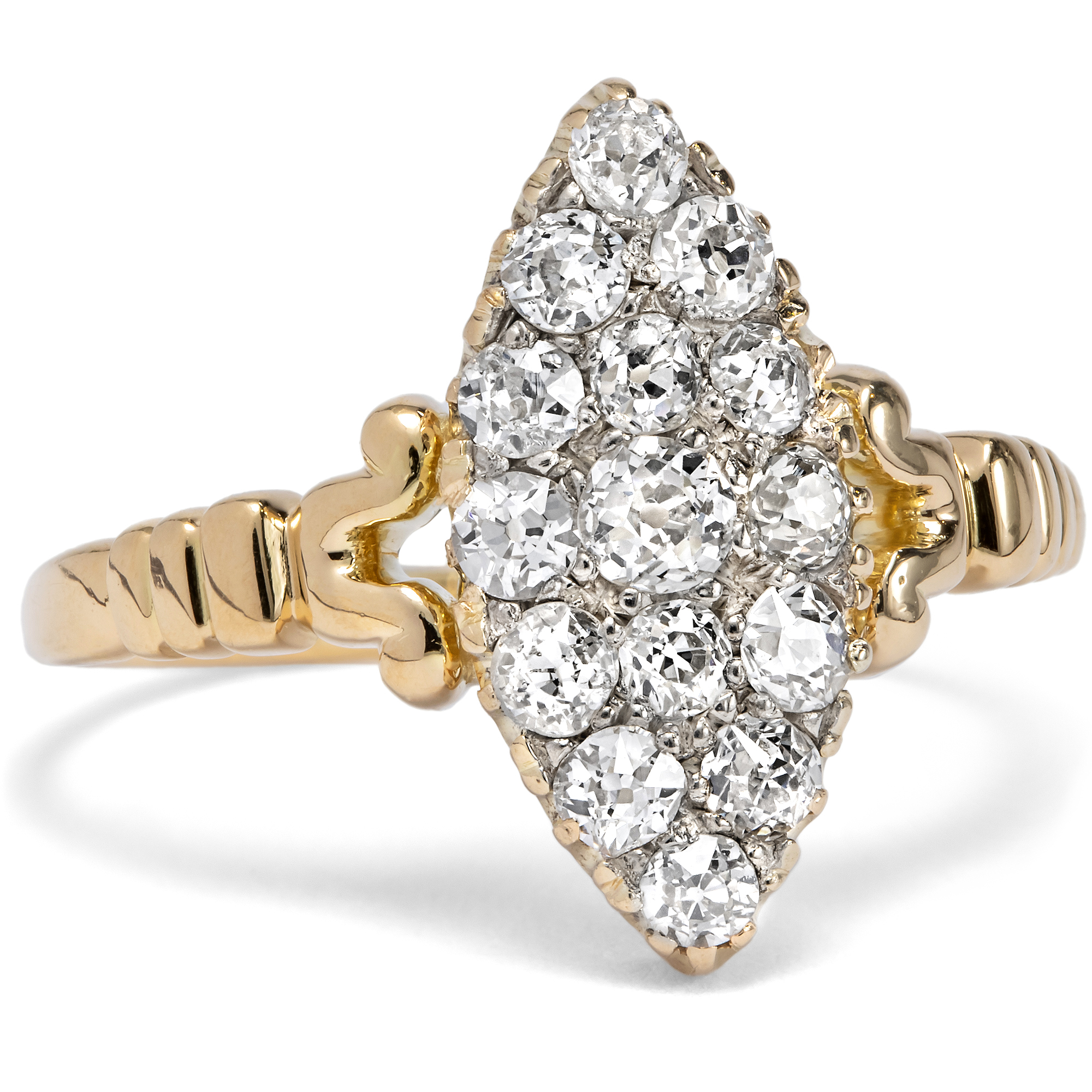 Antique Marquise Ring with Old Cut Diamonds, c. 1890