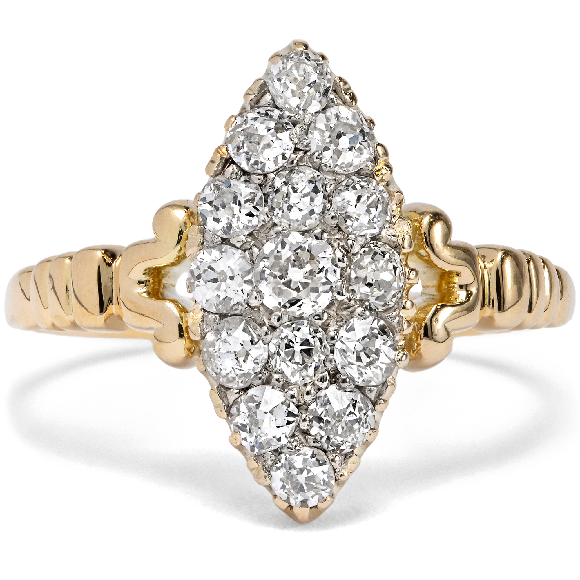 Antique Marquise Ring with Old Cut Diamonds, c. 1890