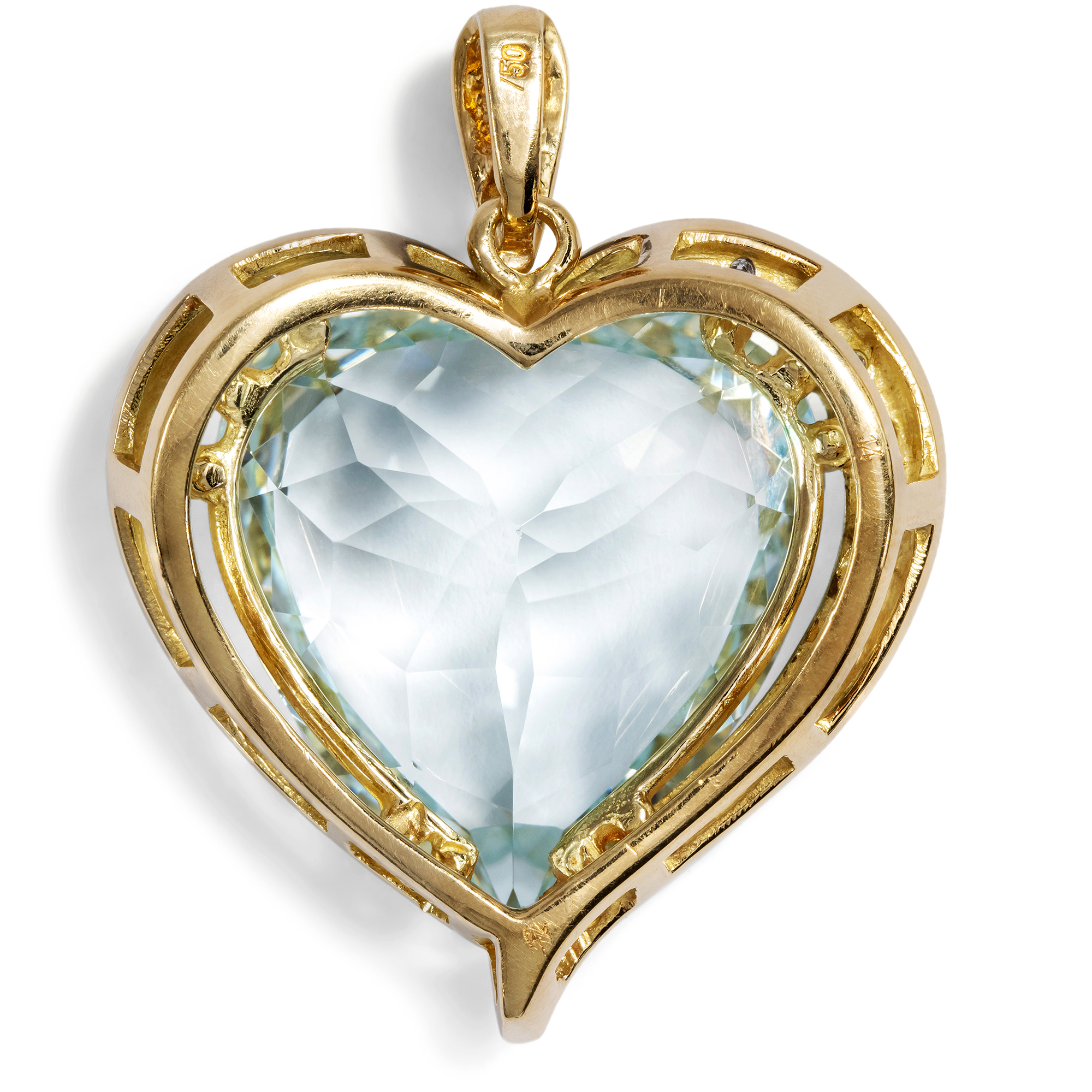 Heart shaped aquamarine necklace discount