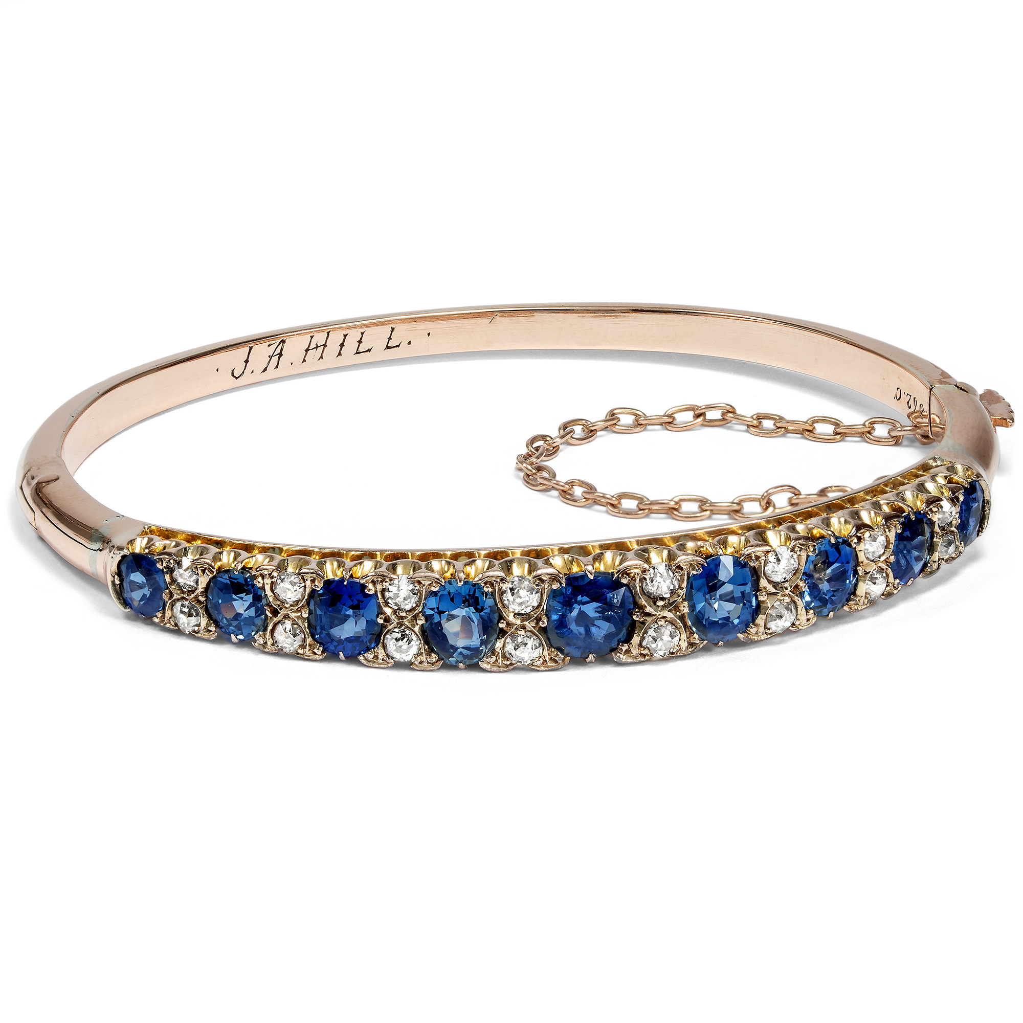 Antique Sapphire and Diamond Bangle, circa 1890