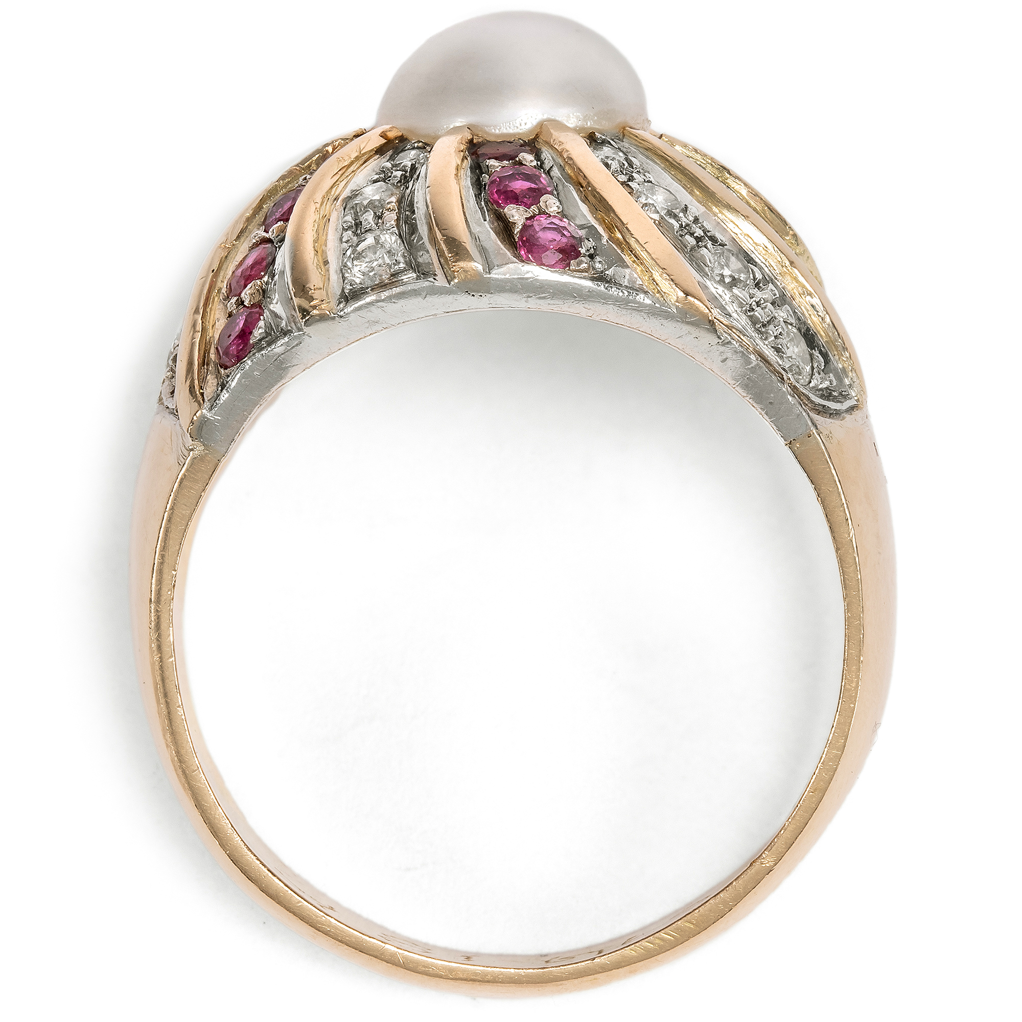 Prächtiges vintage Set mit Rubinen, Diamanten & Perlen in Gold, 1980er Jahre Prächtiges vintage Set mit Rubinen, Diamanten & Perlen in Gold, 1980er Jahre