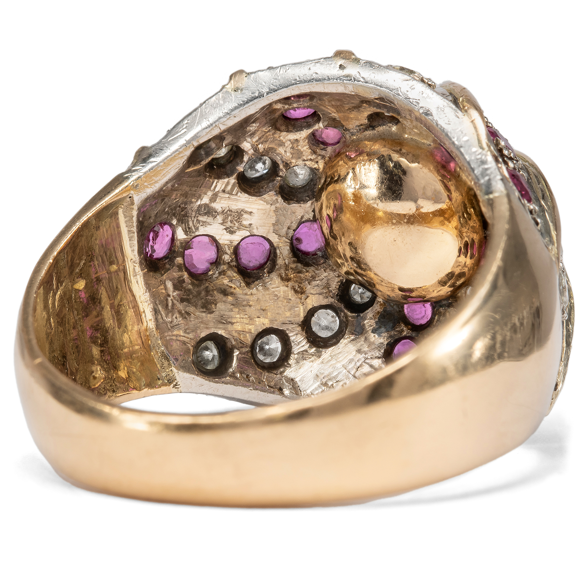 Prächtiges vintage Set mit Rubinen, Diamanten & Perlen in Gold, 1980er Jahre Prächtiges vintage Set mit Rubinen, Diamanten & Perlen in Gold, 1980er Jahre