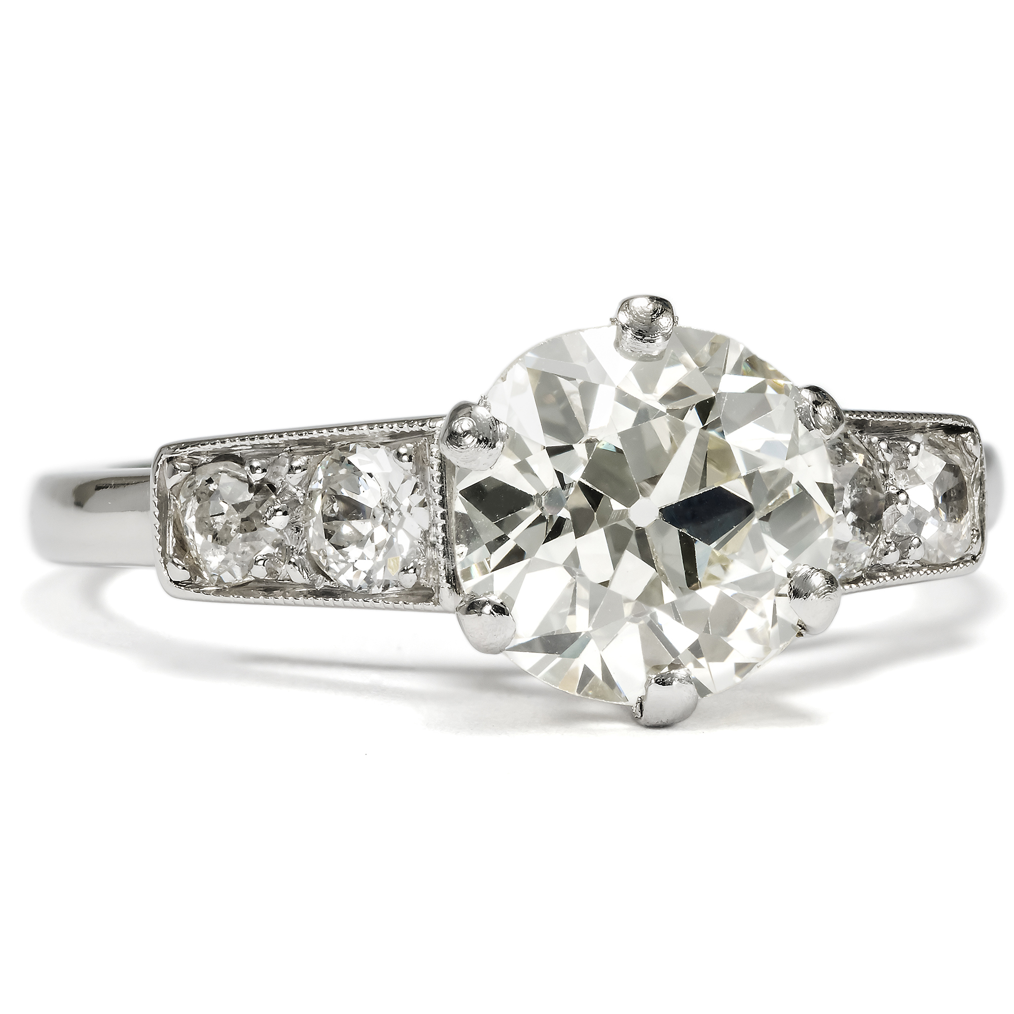 Beautiful Vintage Ring with 1.84 ct Old European Cut Diamond, c. 1950