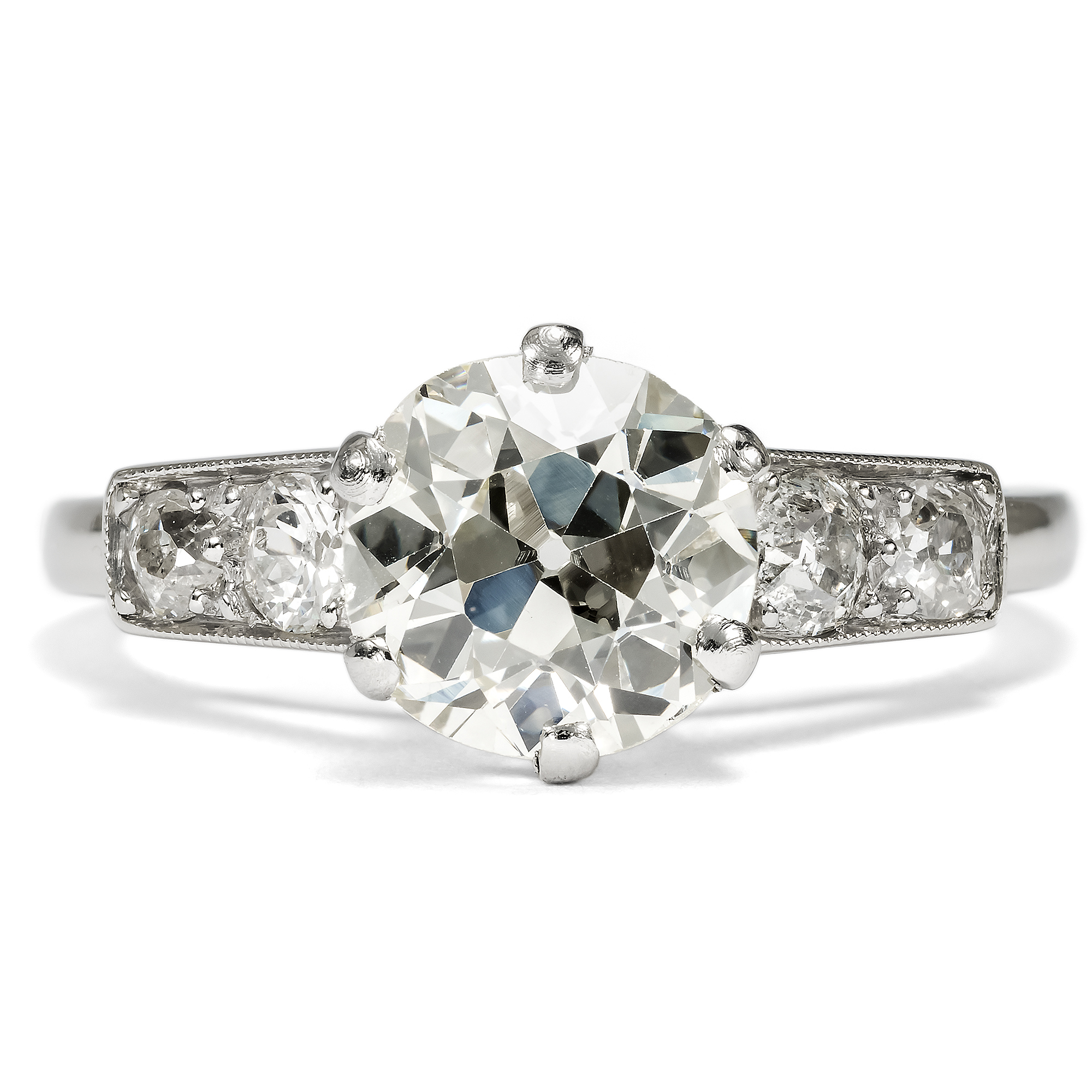 Beautiful Vintage Ring with 1.84 ct Old European Cut Diamond, c. 1950