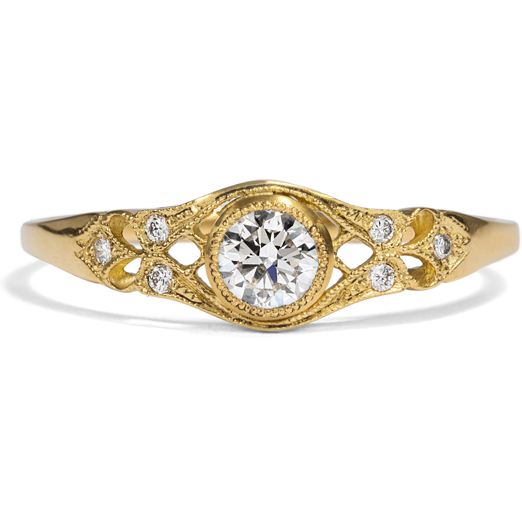 Ungetragener Ring mit lupenreinem 0,30 ct GIA Brillant in Gold aus unserer Werkstatt