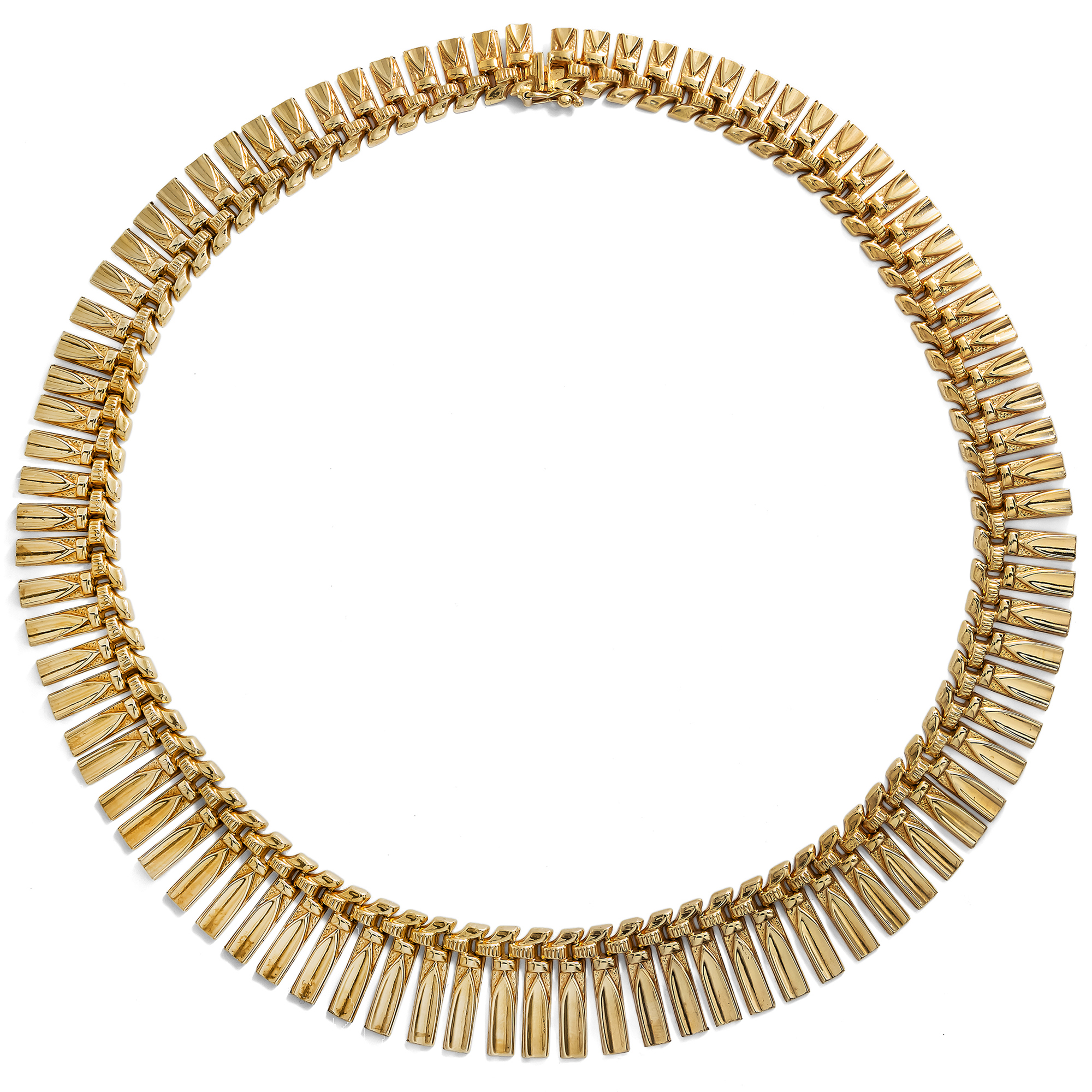 Luxurious Fringed Gold Collar Necklace, Italy, c. 1965