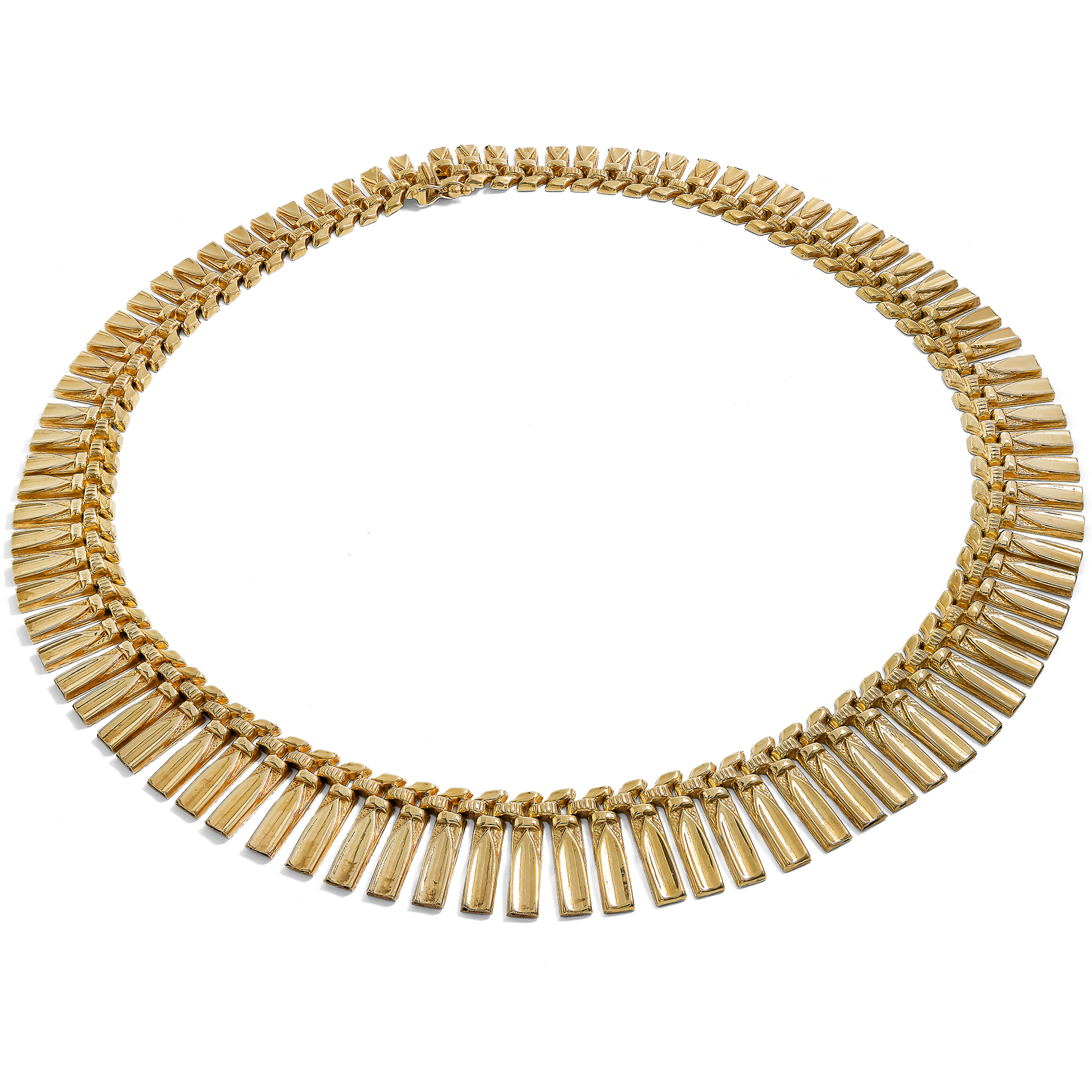 Luxurious Fringed Gold Collar Necklace, Italy, c. 1965