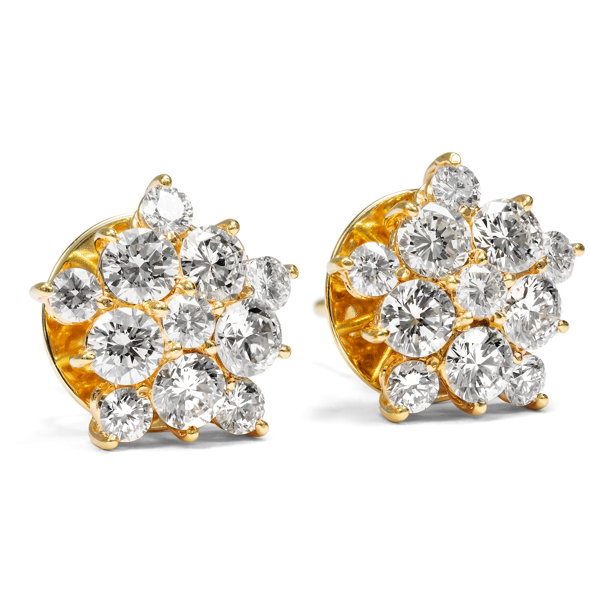 Funkelnde vintage Ohrstecker mit 2,32 ct Brillanten in Gold, um 2010 Funkelnde vintage Ohrstecker mit 2,32 ct Brillanten in Gold, um 2010