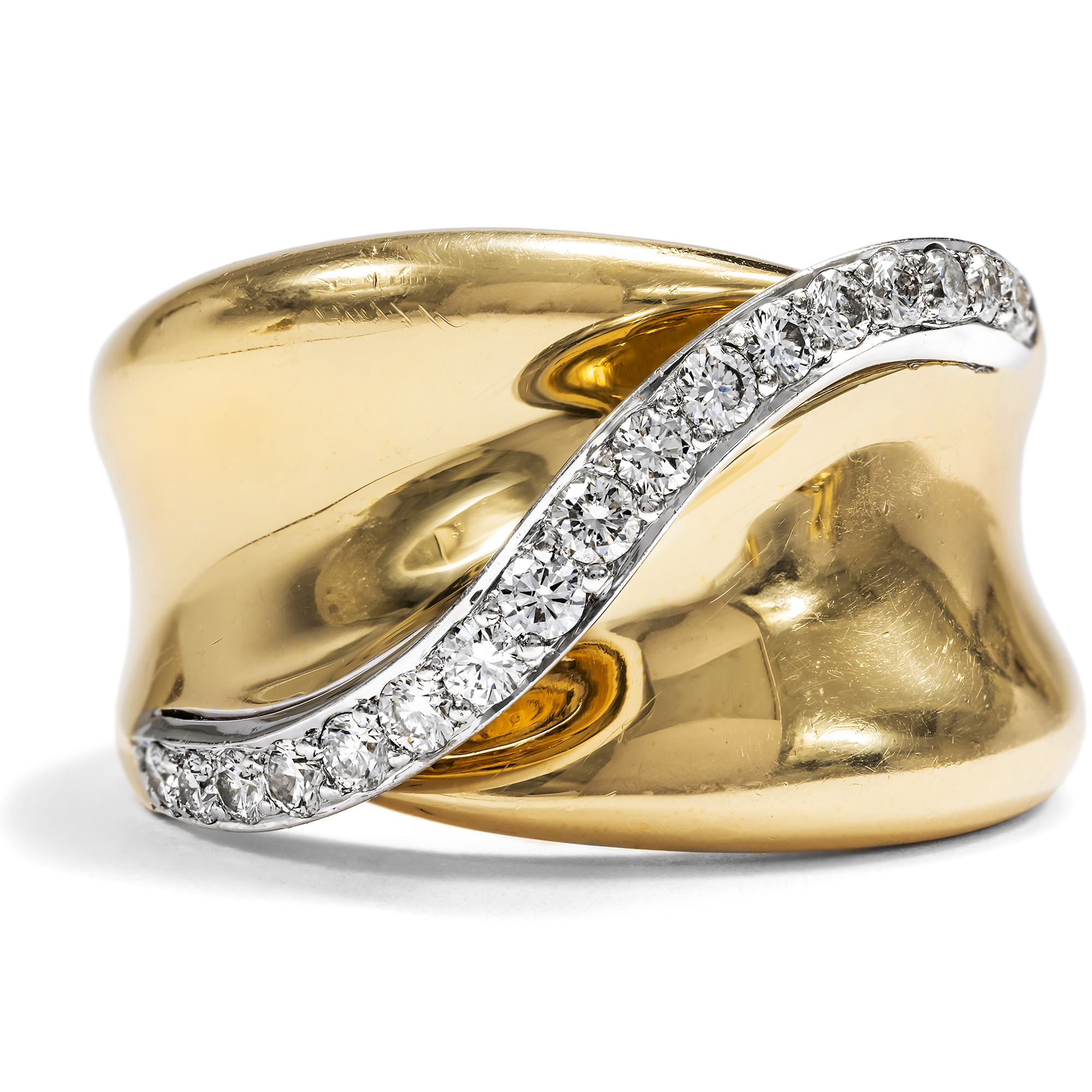 Extravaganter vintage Ring mit Diamanten in Gold von Hans Paul Buchwald, um 1995