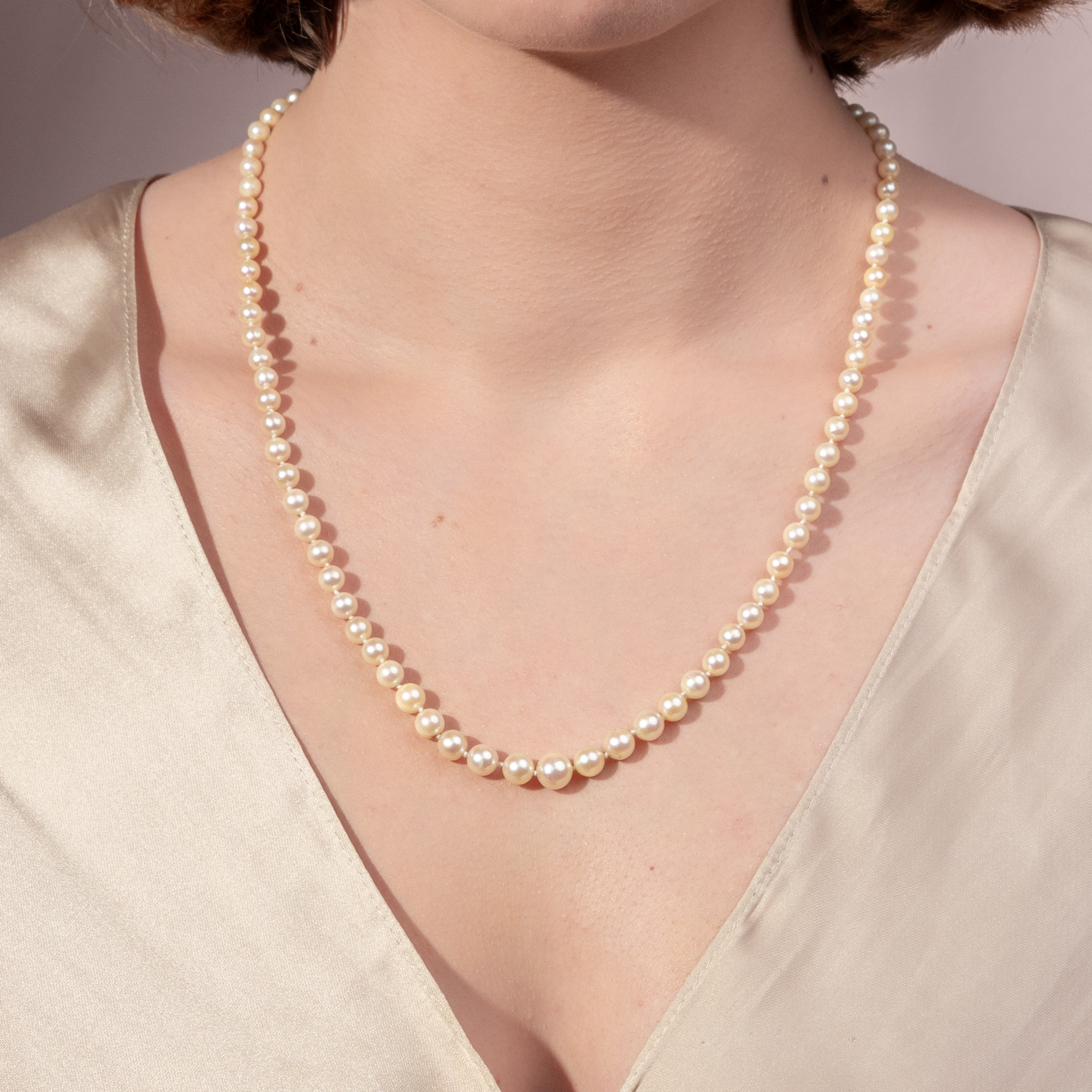 White Freshwater Pearl Necklace Choker With 925 Sterling