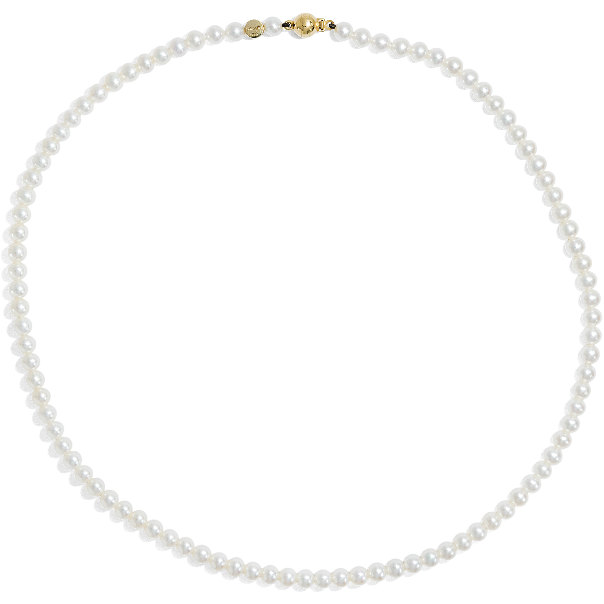 Modern Freshwater Pearl Necklace With Gold Clasp by Schoeffel, circa 2005