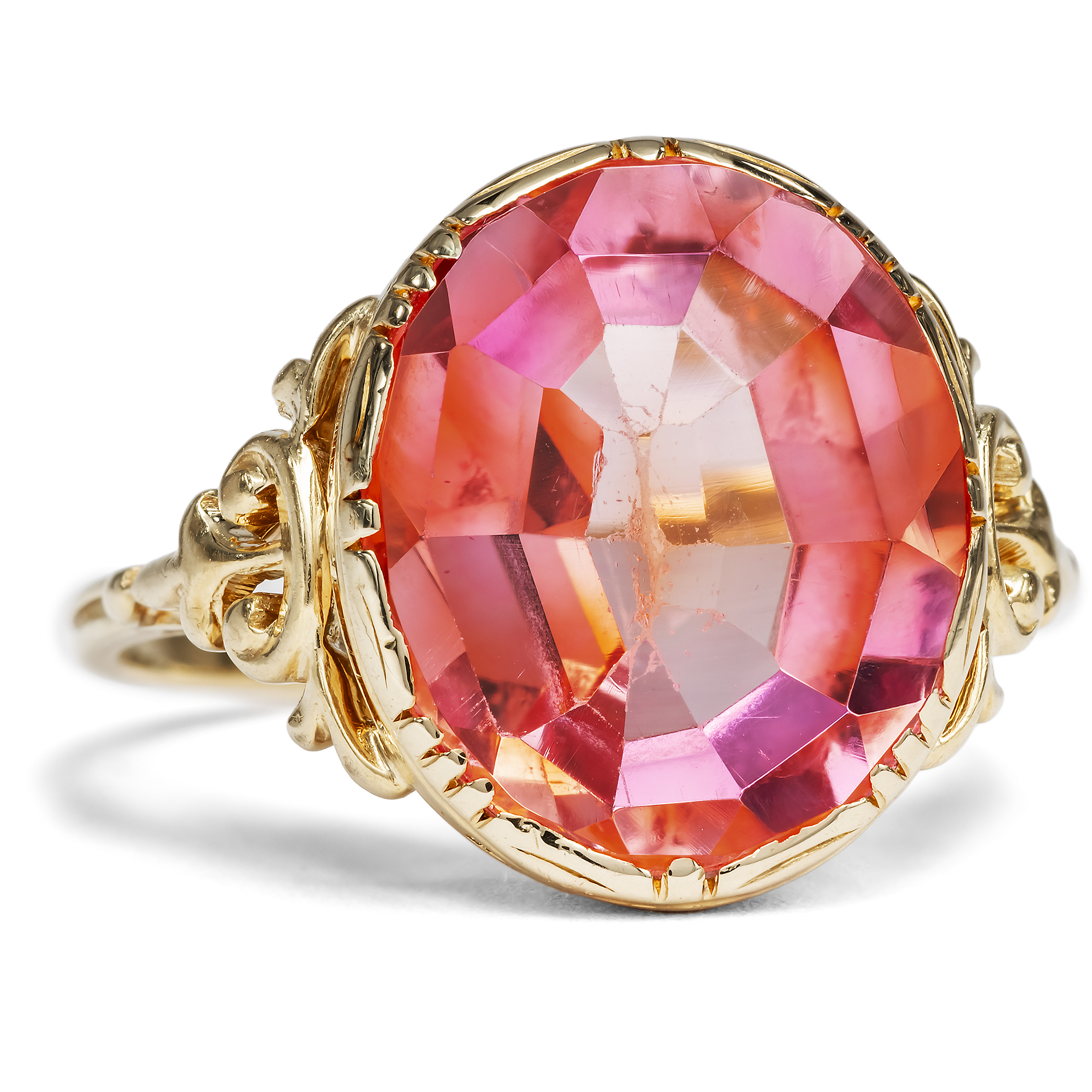 Antique Gold Ring With Synthetic Sapphire In Gold, Germany Around 1930 Antique Gold Ring With Synthetic Sapphire In Gold, Germany Around 1930