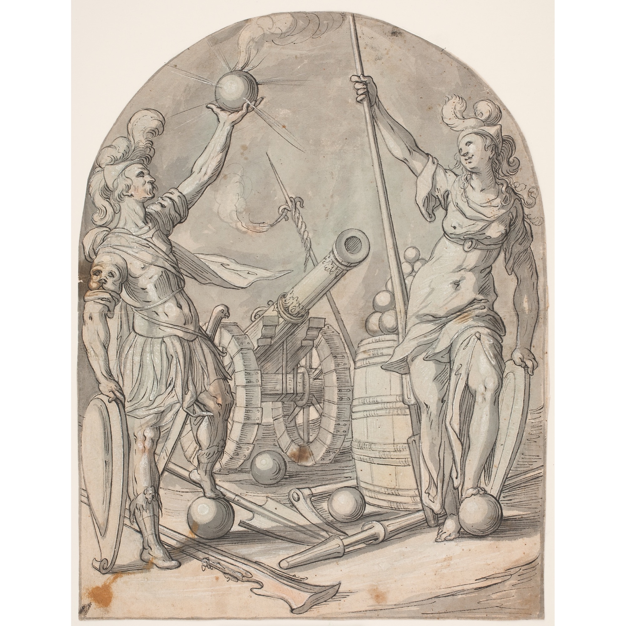 Ohrringe mit antiker Emailmalerei en Grisaille auf Gold aus unserer Werkstatt Ohrringe mit antiker Emailmalerei en Grisaille auf Gold aus unserer Werkstatt