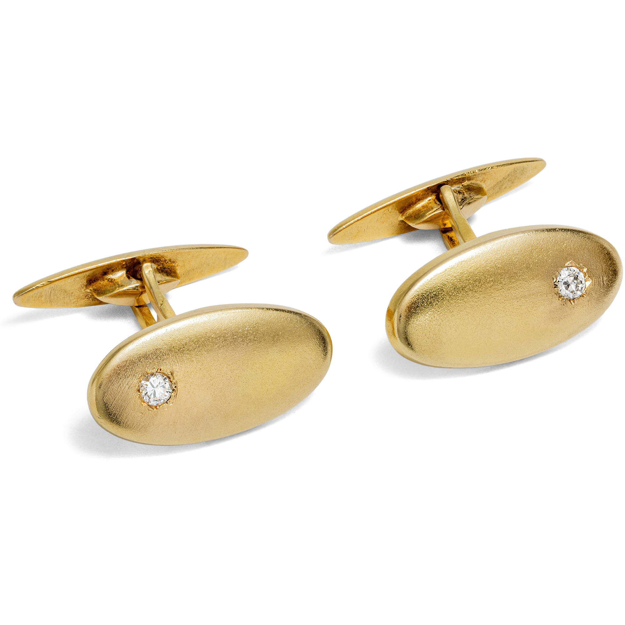 Antique Gold Cufflinks with Diamonds, Pforzheim c. 1910