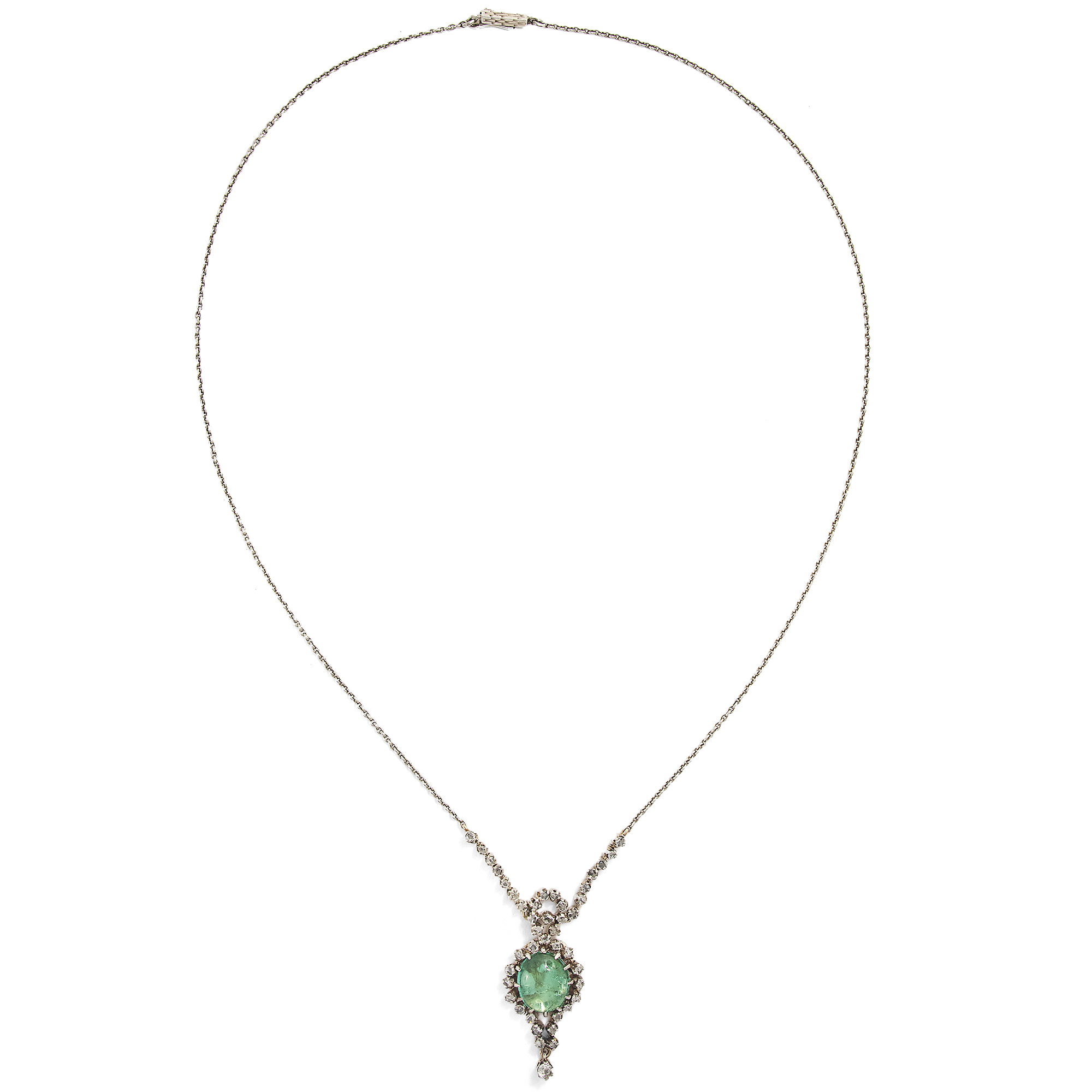Hübsches Collier der Belle Epoque mit Turmalin und Diamanten, um 1900 Hübsches Collier der Belle Epoque mit Turmalin und Diamanten, um 1900