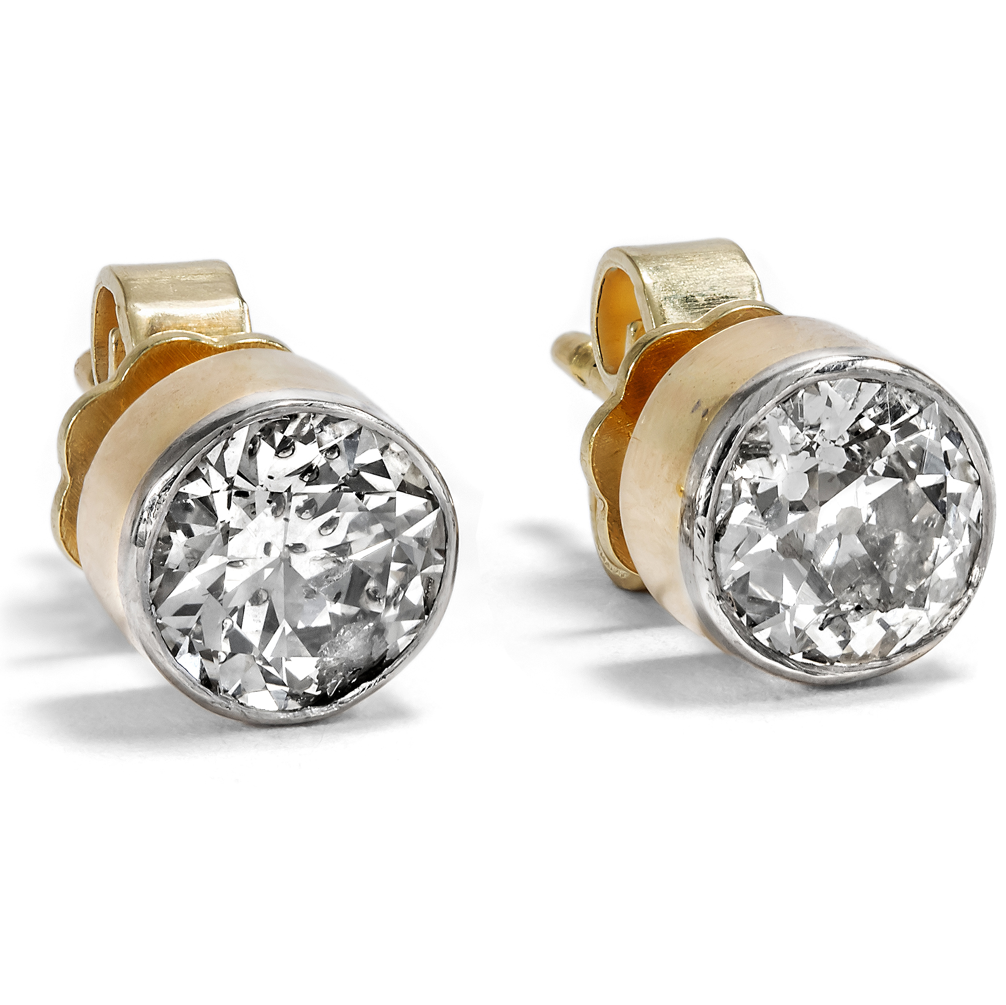 Stud earrings from Our Workshop with 1.28 ct Old European Cut Diamonds