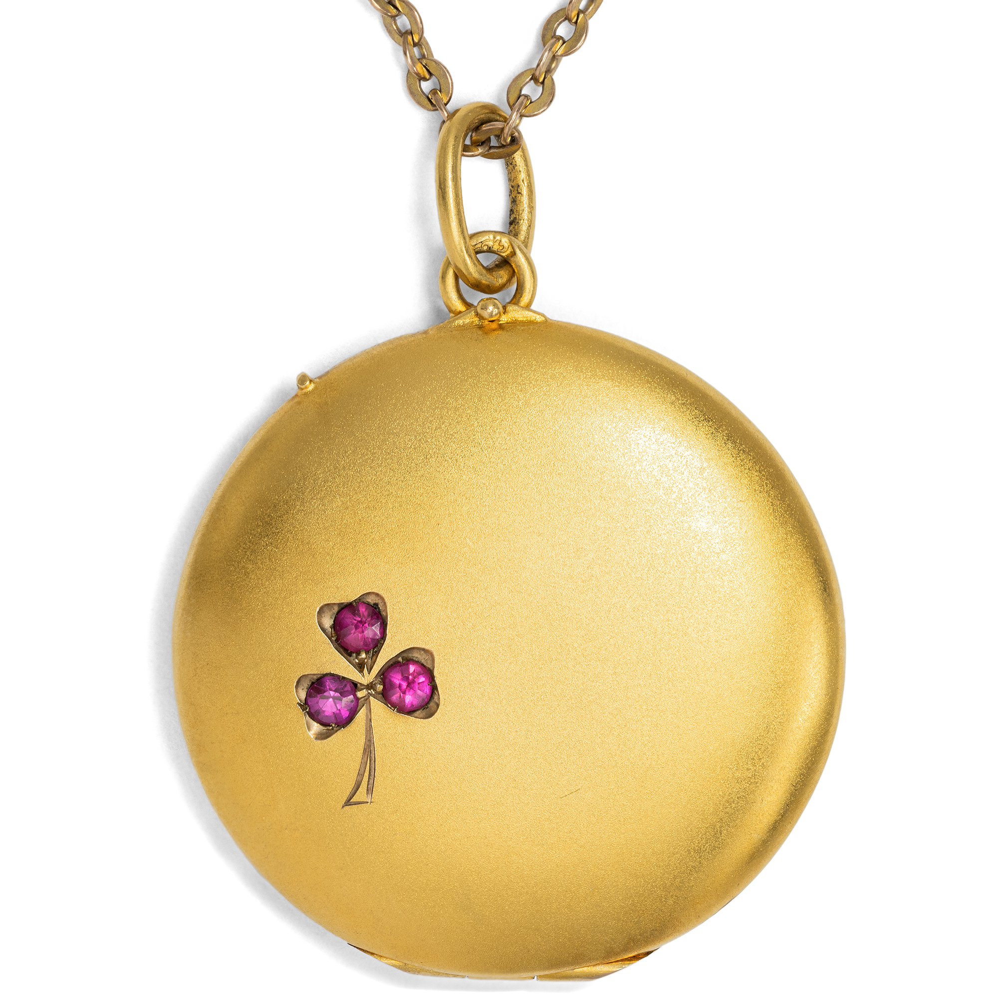 Antique Gold Locket with Synthetic Rubies, German, c. 1910