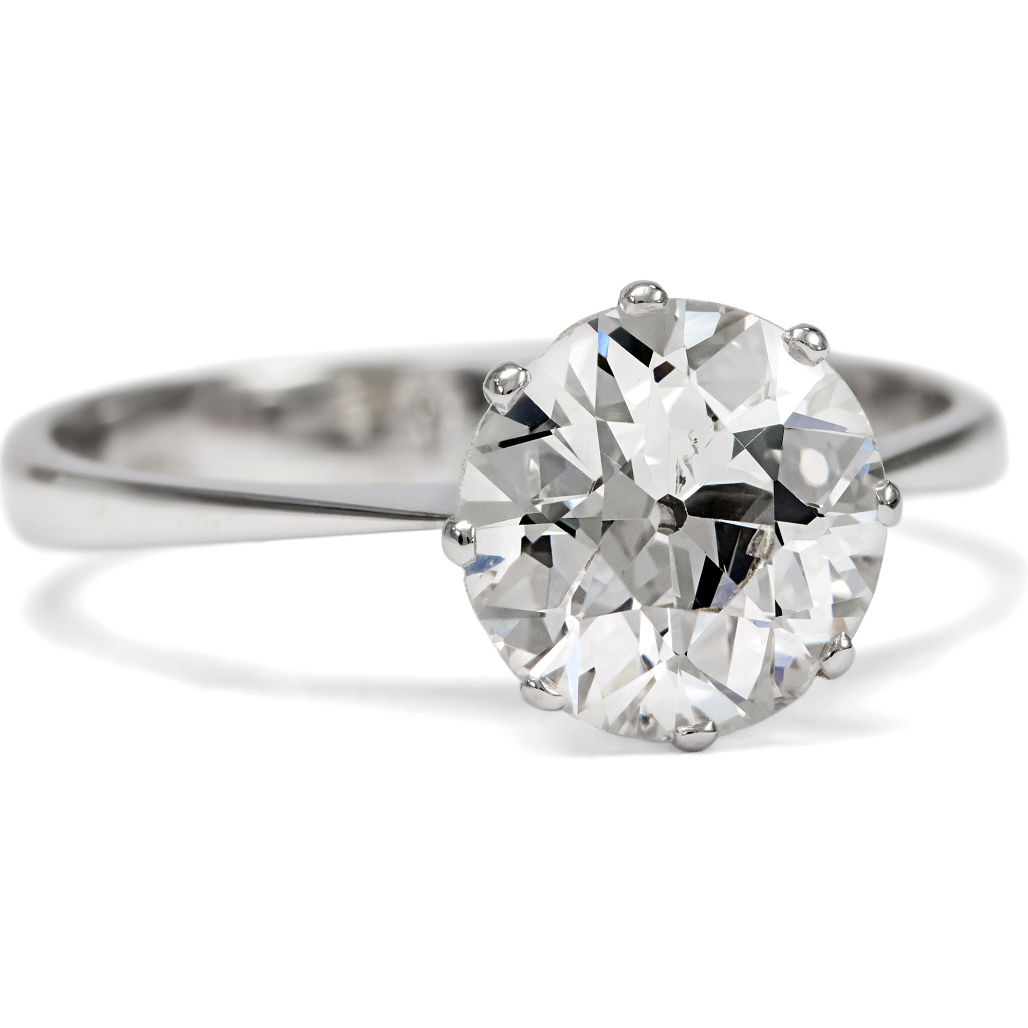 Classic Engagement Ring with Antique 1.60 ct Diamond Solitaire, c. 1970