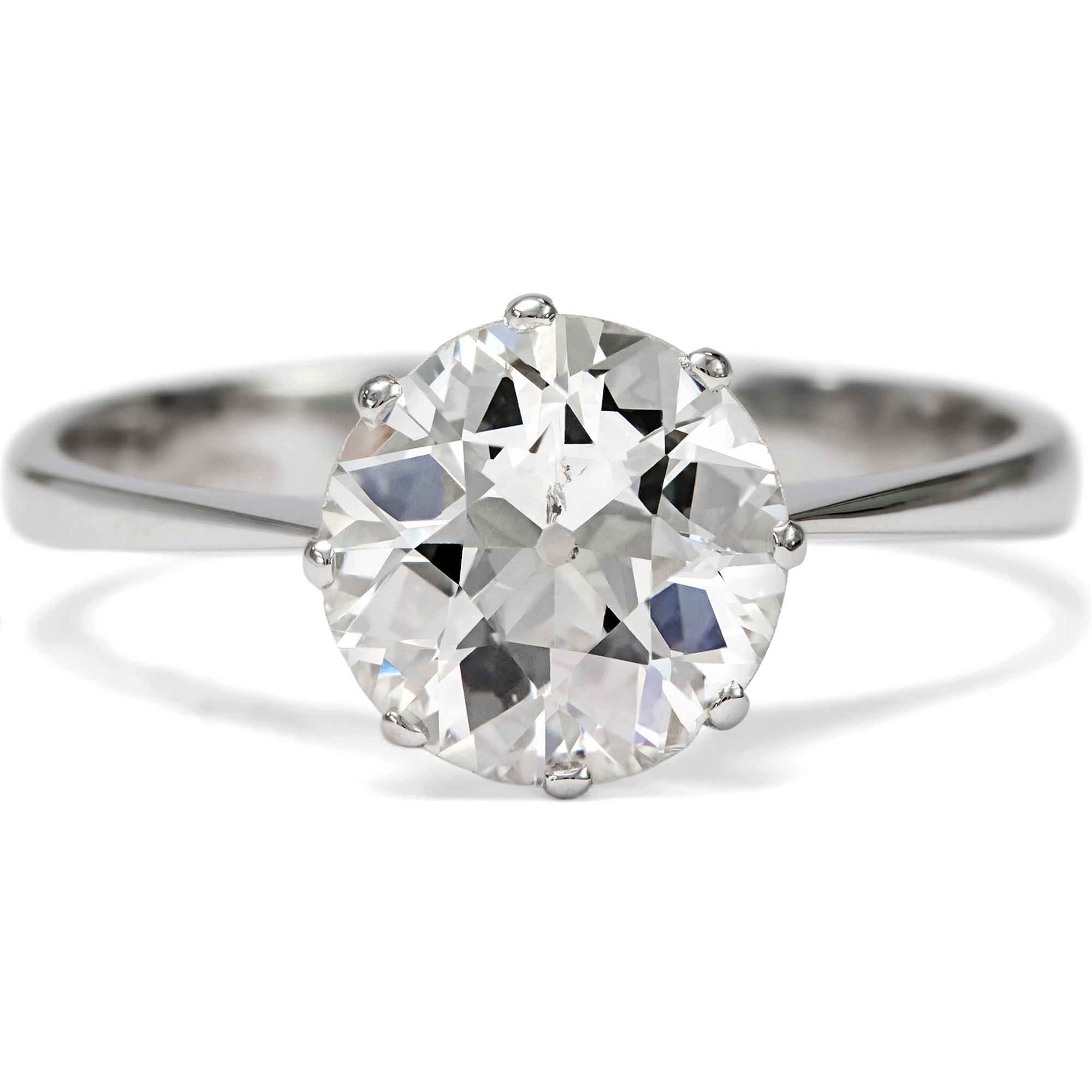 Classic Engagement Ring with Antique 1.60 ct Diamond Solitaire, c. 1970