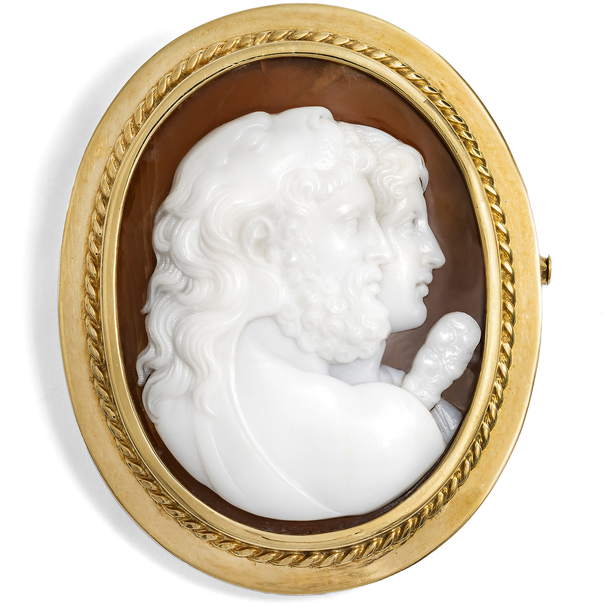 Rare Antique Shell Cameo in a Vintage Gold Setting, c. 1870/1960