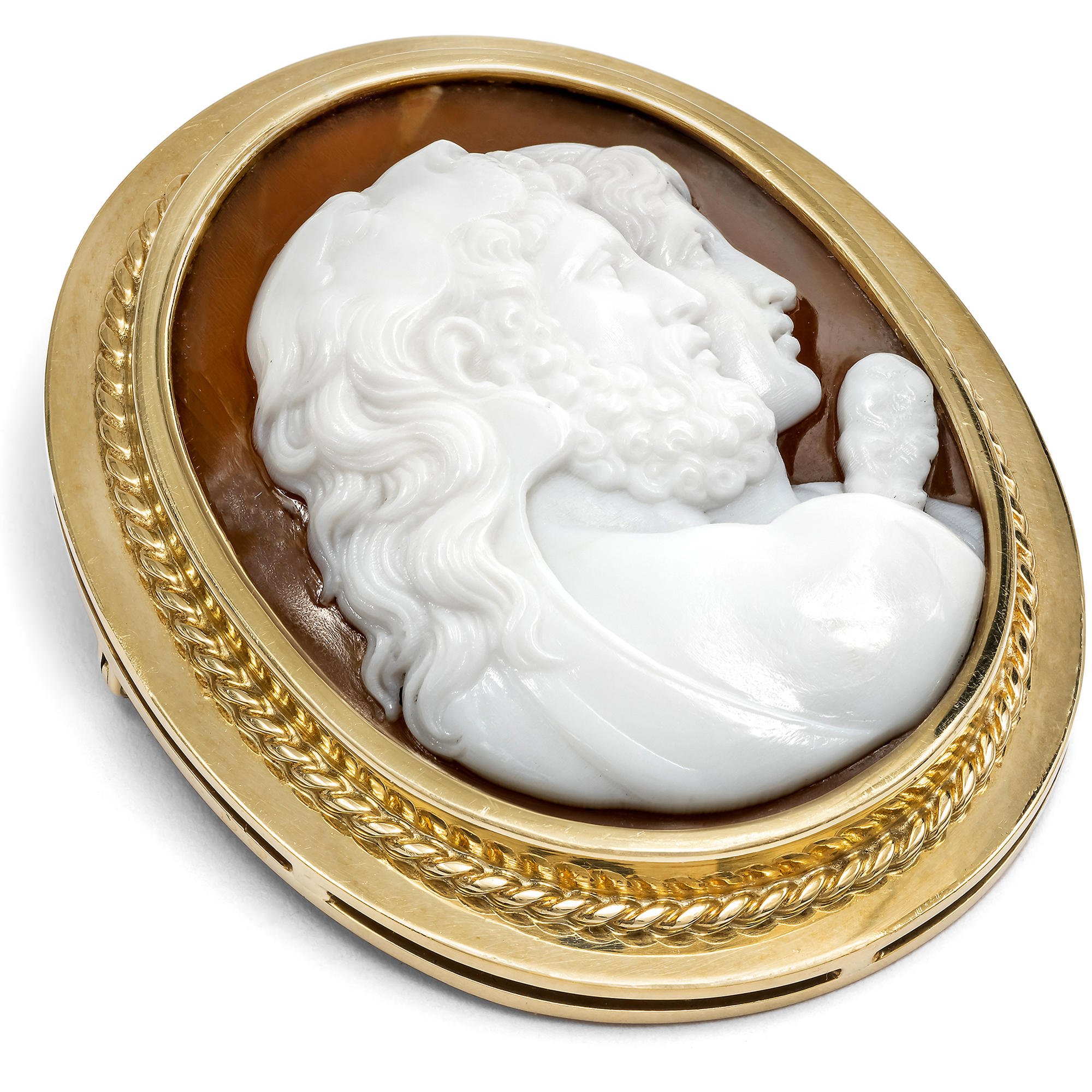 Rare Antique Shell Cameo in a Vintage Gold Setting, c. 1870/1960