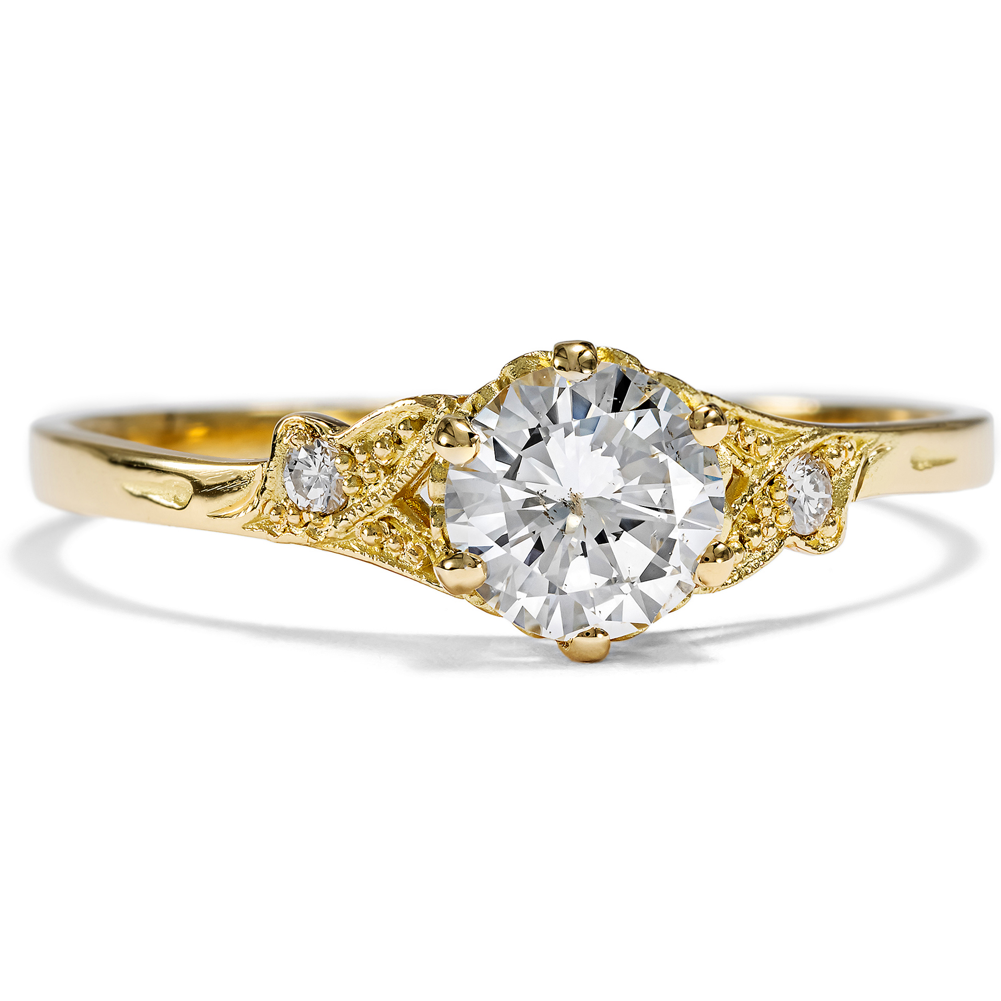 Zarter Ring mit 0,66 ct Top Wesselton Brillant aus unserer Werkstatt