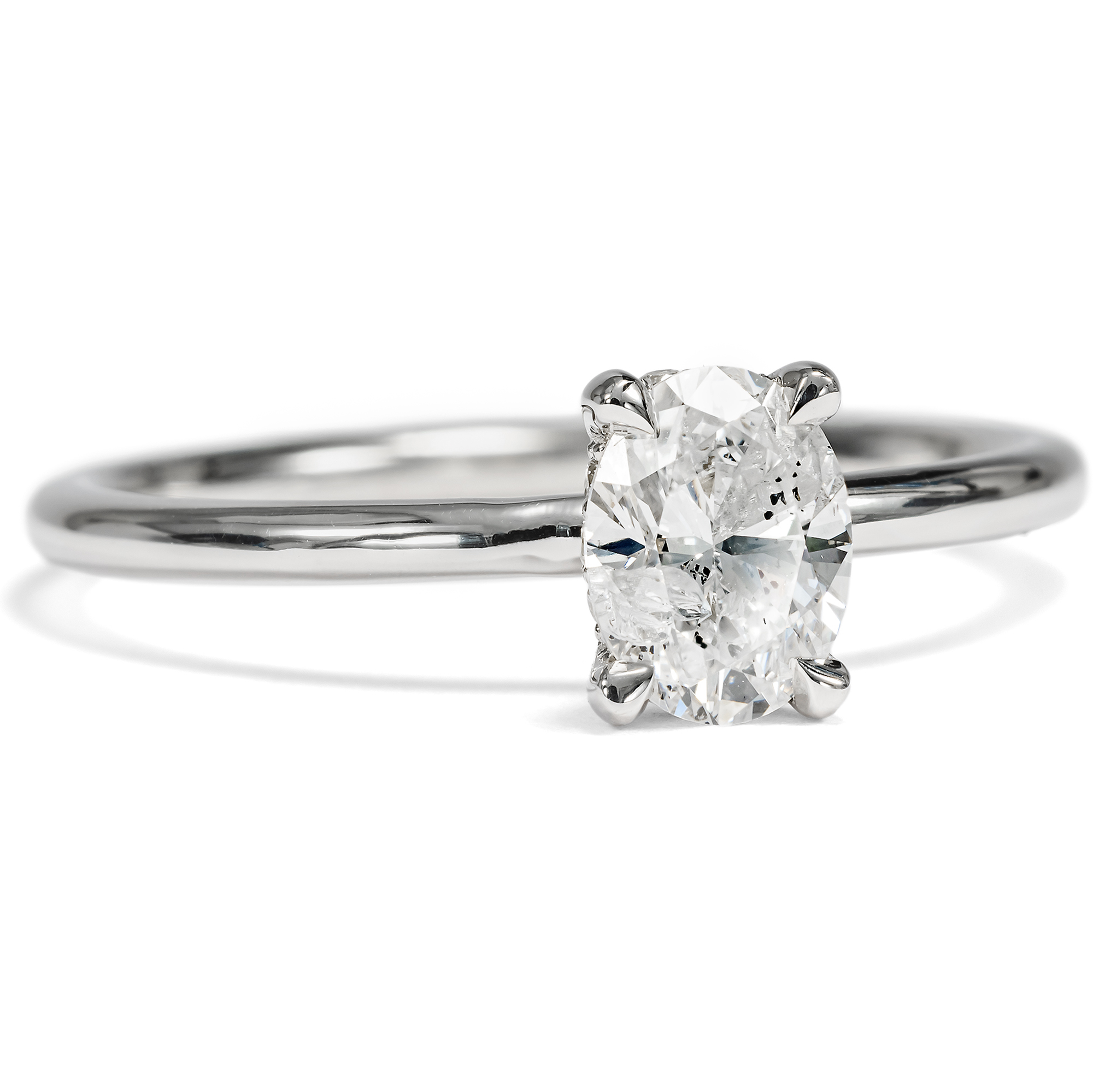 Elegant 0.68 ct Oval Cut Diamond Solitaire Engagement Ring, c. 2010