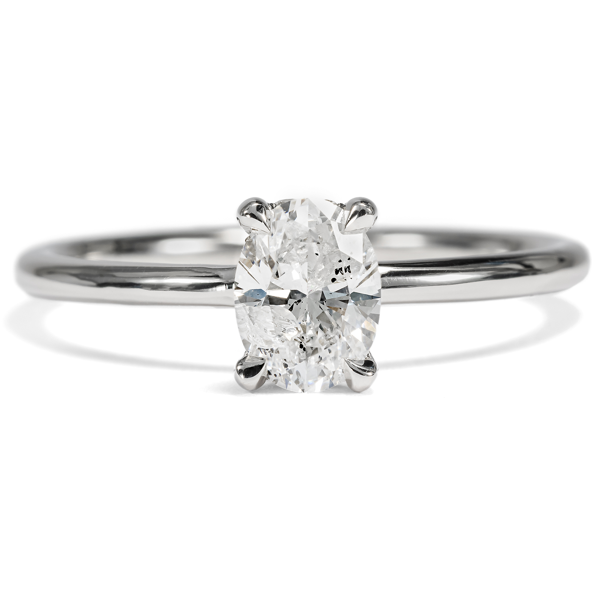 Elegant 0.68 ct Oval Cut Diamond Solitaire Engagement Ring, c. 2010