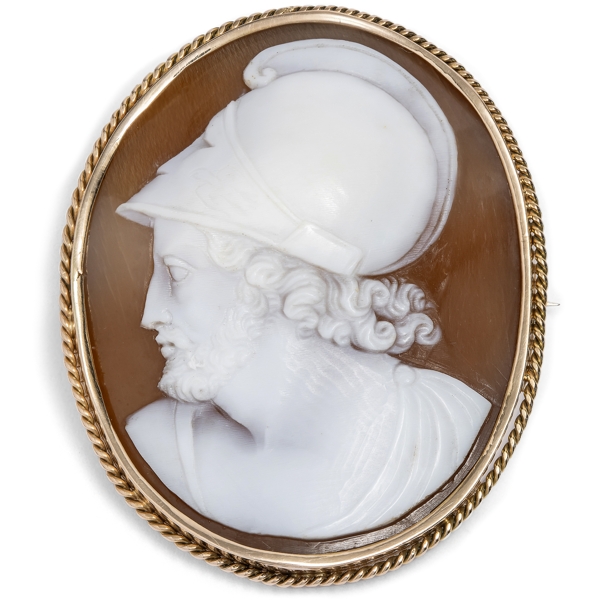 Antique Cameo with the Image of Menelaus set in Gold, c. 1865