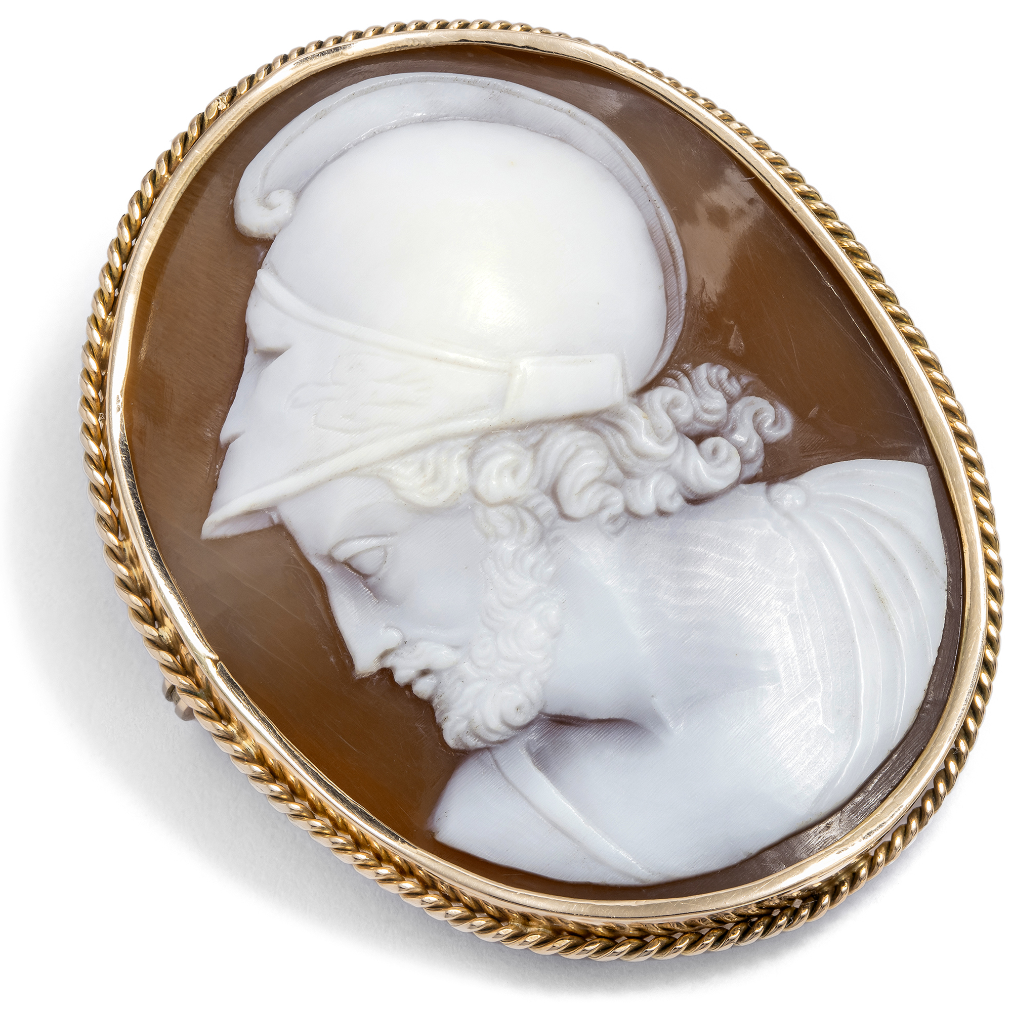 Antique Cameo with the Image of Menelaus set in Gold, c. 1865