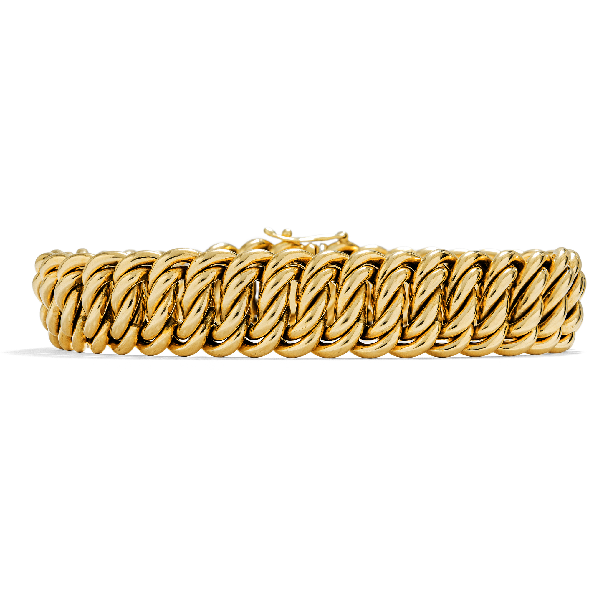 Vintage Double Curb Gold Bracelet, Germany c. 1955