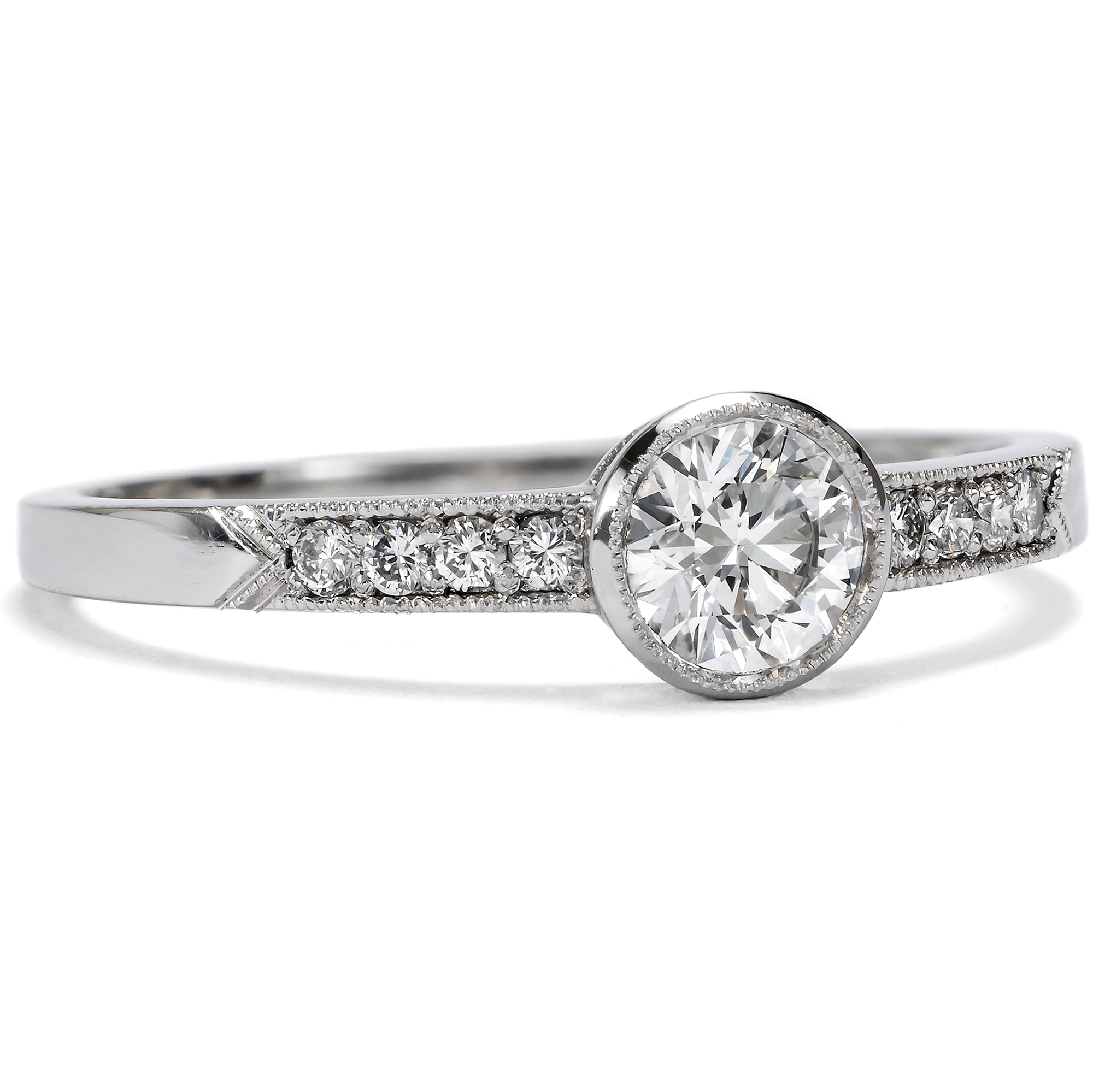 Fine Platinum Ring with 0.38 ct Brilliant Cut Diamond, from our Workshop