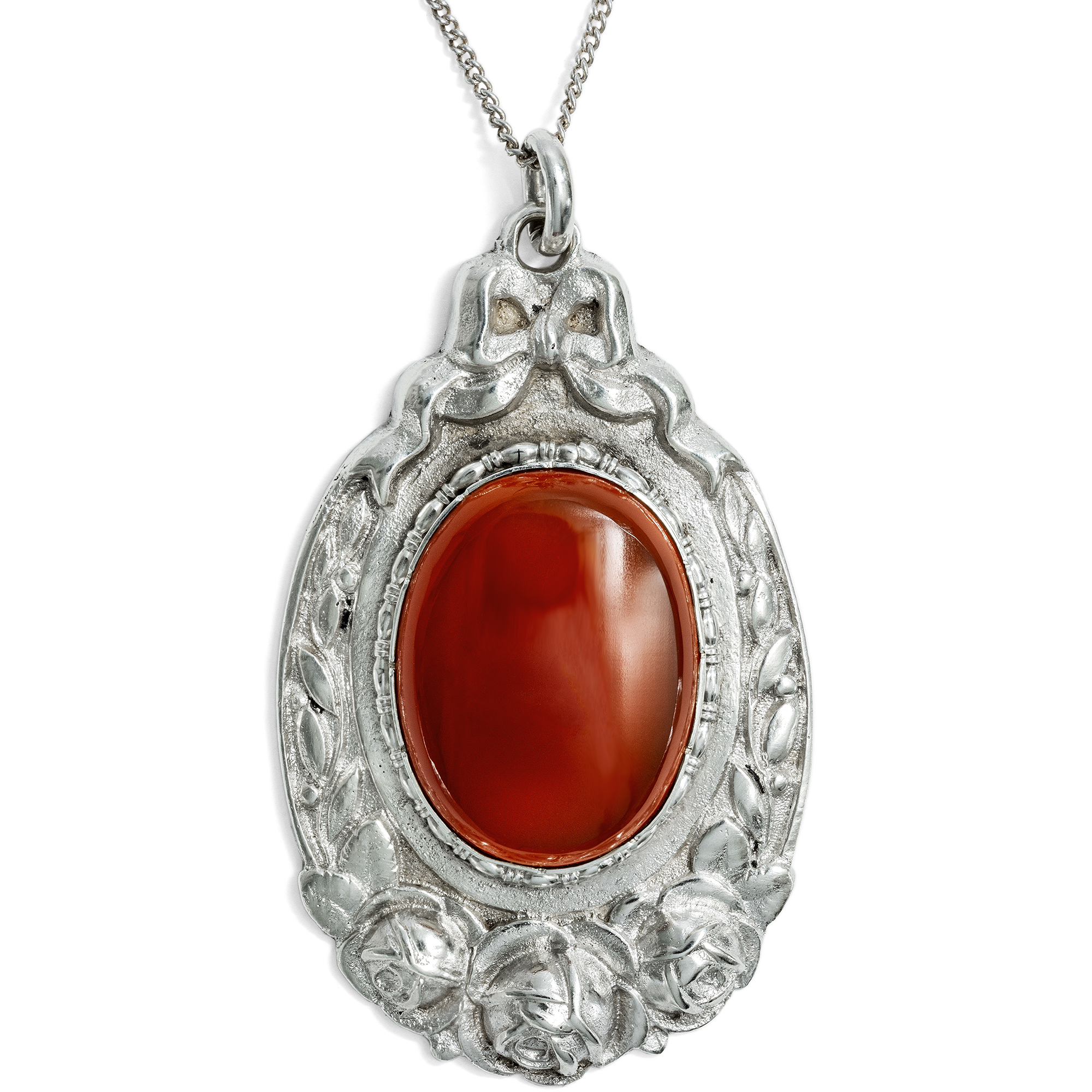 Large Silver Pendant with Carnelian by Martin Mayer, Germany c. 1910