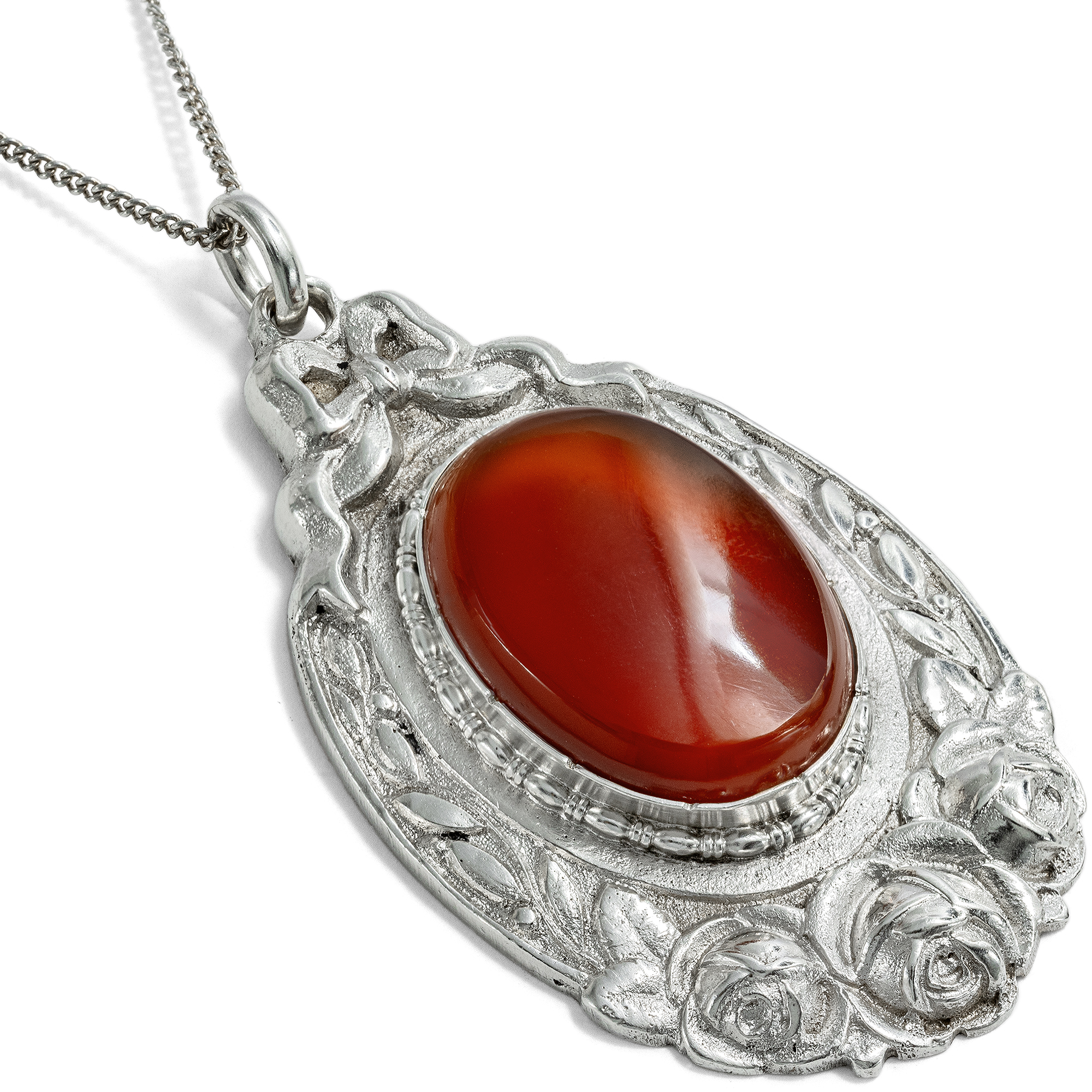 Large Silver Pendant with Carnelian by Martin Mayer, Germany c. 1910