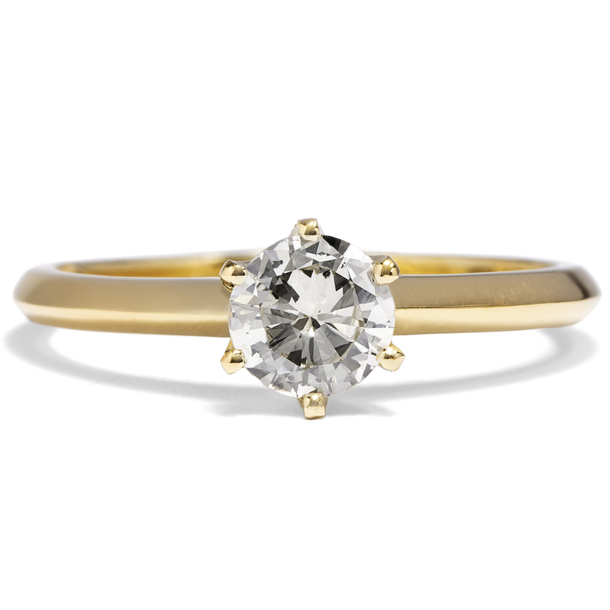 Eleganter Verlobungsring mit 0,48 ct Diamant in Gold aus unserer Werkstatt