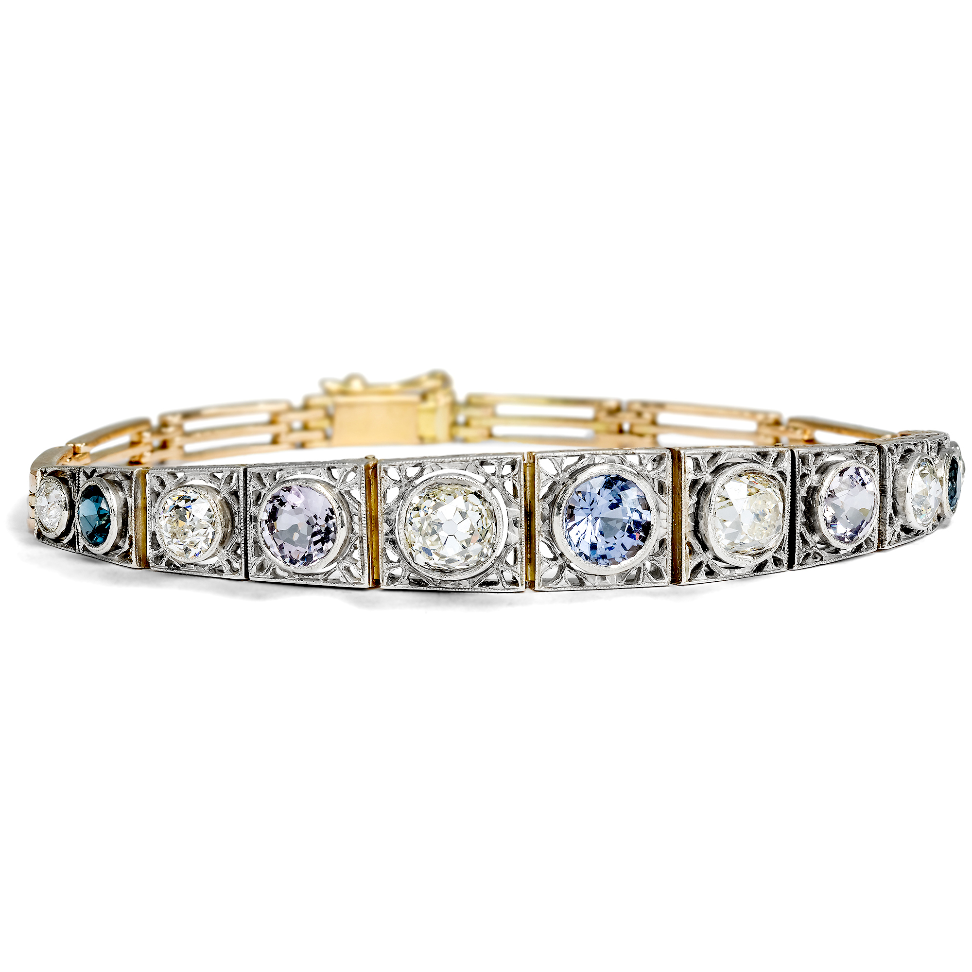 Elegantes Armband mit Diamanten & Saphiren, um 1925 & später Elegantes Armband mit Diamanten & Saphiren, um 1925 & später