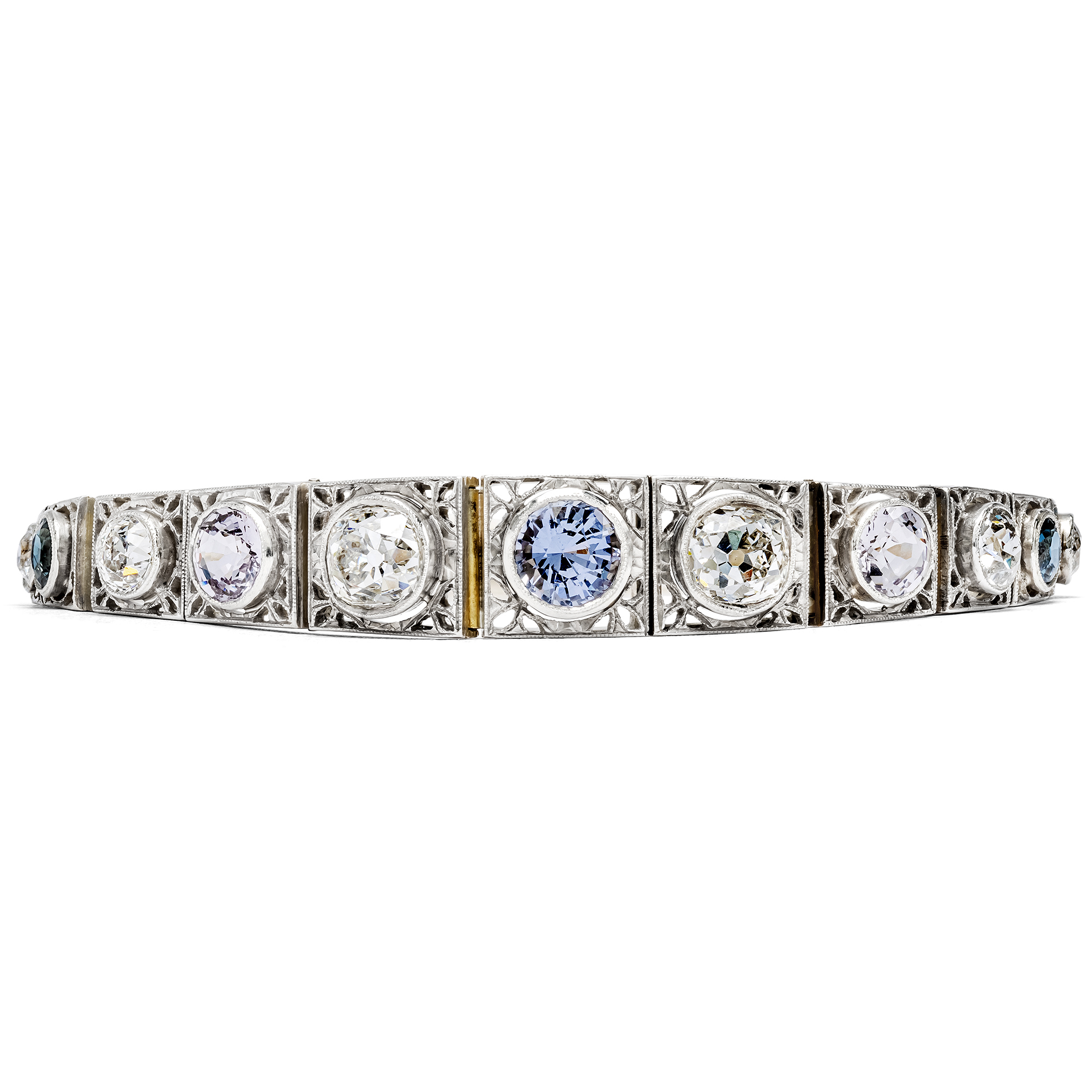 Elegantes Armband mit Diamanten & Saphiren, um 1925 & später Elegantes Armband mit Diamanten & Saphiren, um 1925 & später