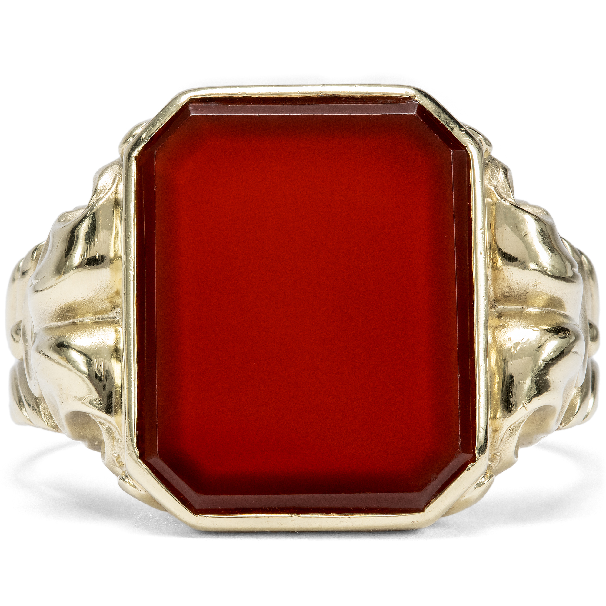 Antique Signet Gold Ring with Carnelian, Berlin c. 1935