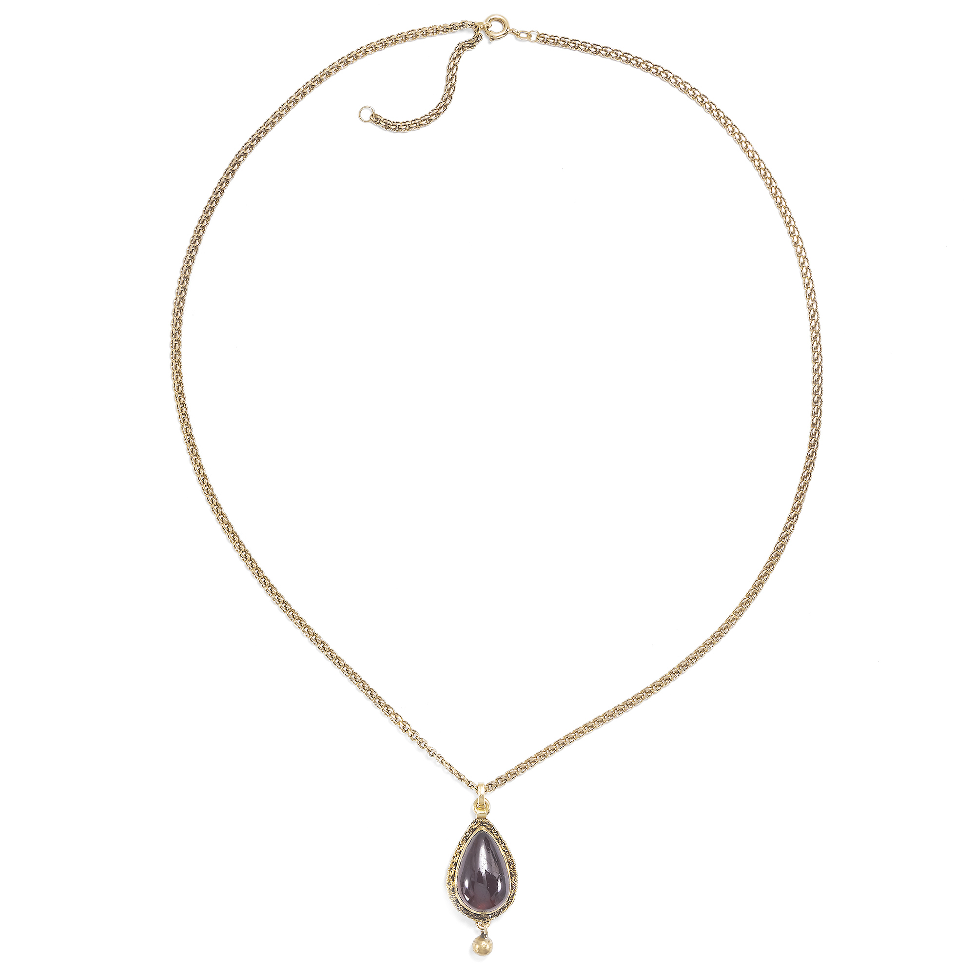 Antiker Anhänger mit großem Almandin-Granat in Gold, um 1870 Antiker Anhänger mit großem Almandin-Granat in Gold, um 1870