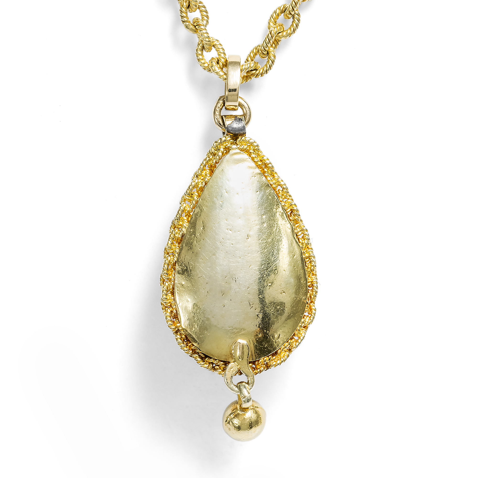 Antiker Anhänger aus Granat & Gold an originaler Kette, um 1870 Antiker Anhänger aus Granat & Gold an originaler Kette, um 1870
