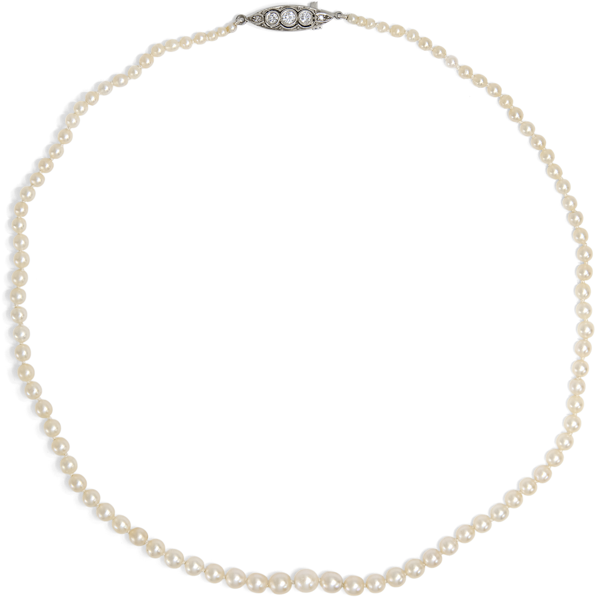 Zartes Naturperlencollier in Choker-Länge, 1950er Jahre Zartes Naturperlencollier in Choker-Länge, 1950er Jahre
