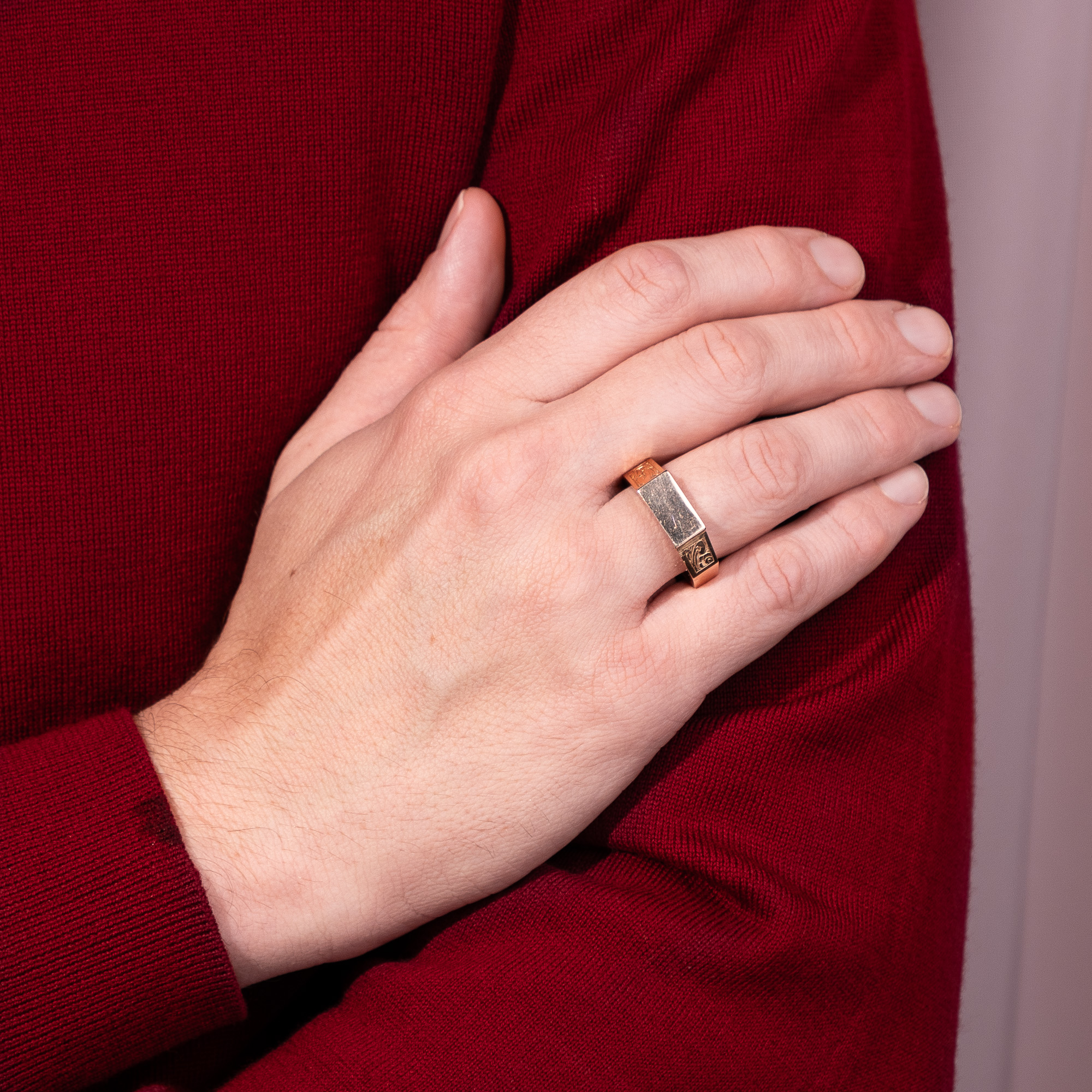 Sentimentaler Gedenkring aus Gold & Haar, Niederlande um 1860 Sentimentaler Gedenkring aus Gold & Haar, Niederlande um 1860