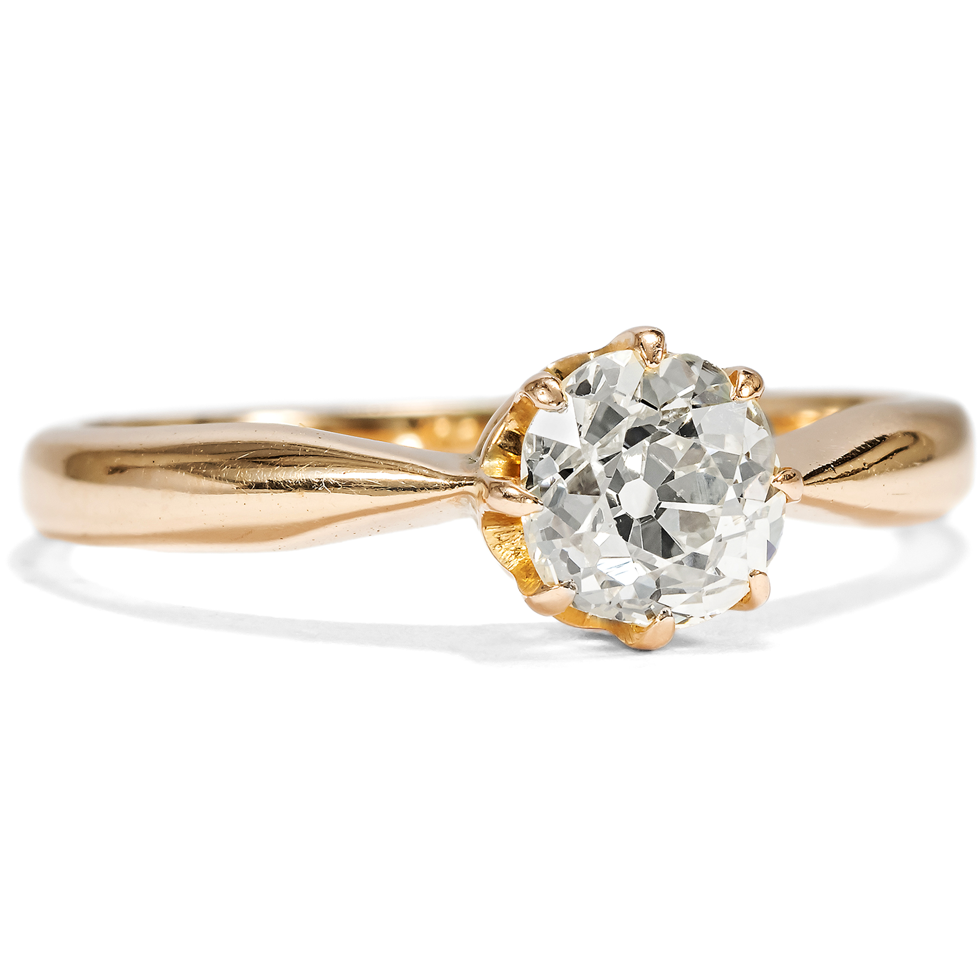 Antique Engagement Ring with 0.66 ct Old Mine Cut Diamond, Germany c. 1895