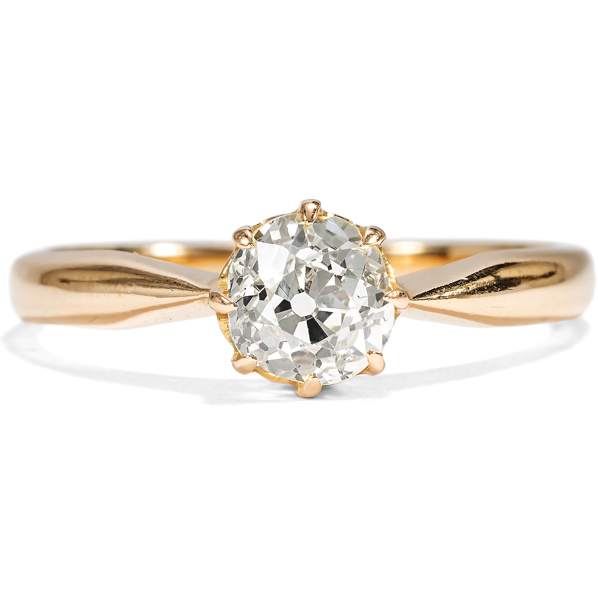 Antique Engagement Ring with 0.66 ct Old Mine Cut Diamond, Germany c. 1895