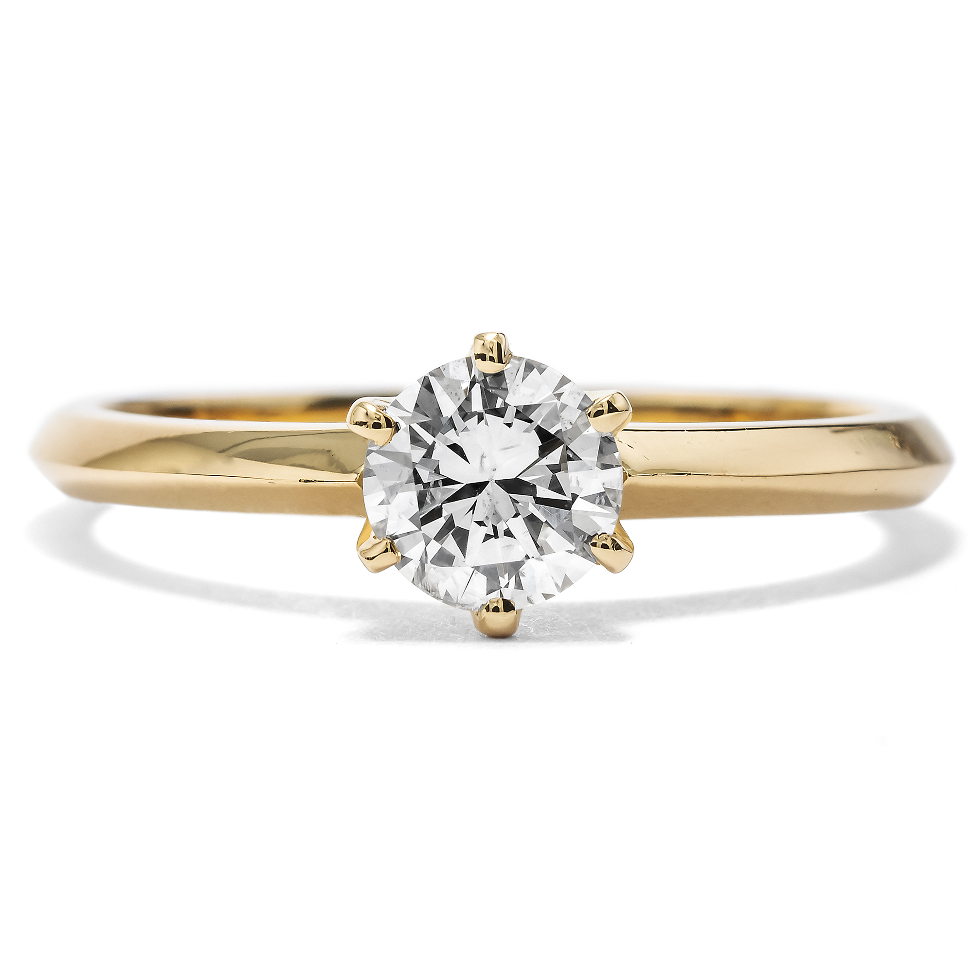 Classic Solitaire Ring with 0.55 ct Brilliant (G/p1) in Gold, from our Workshop