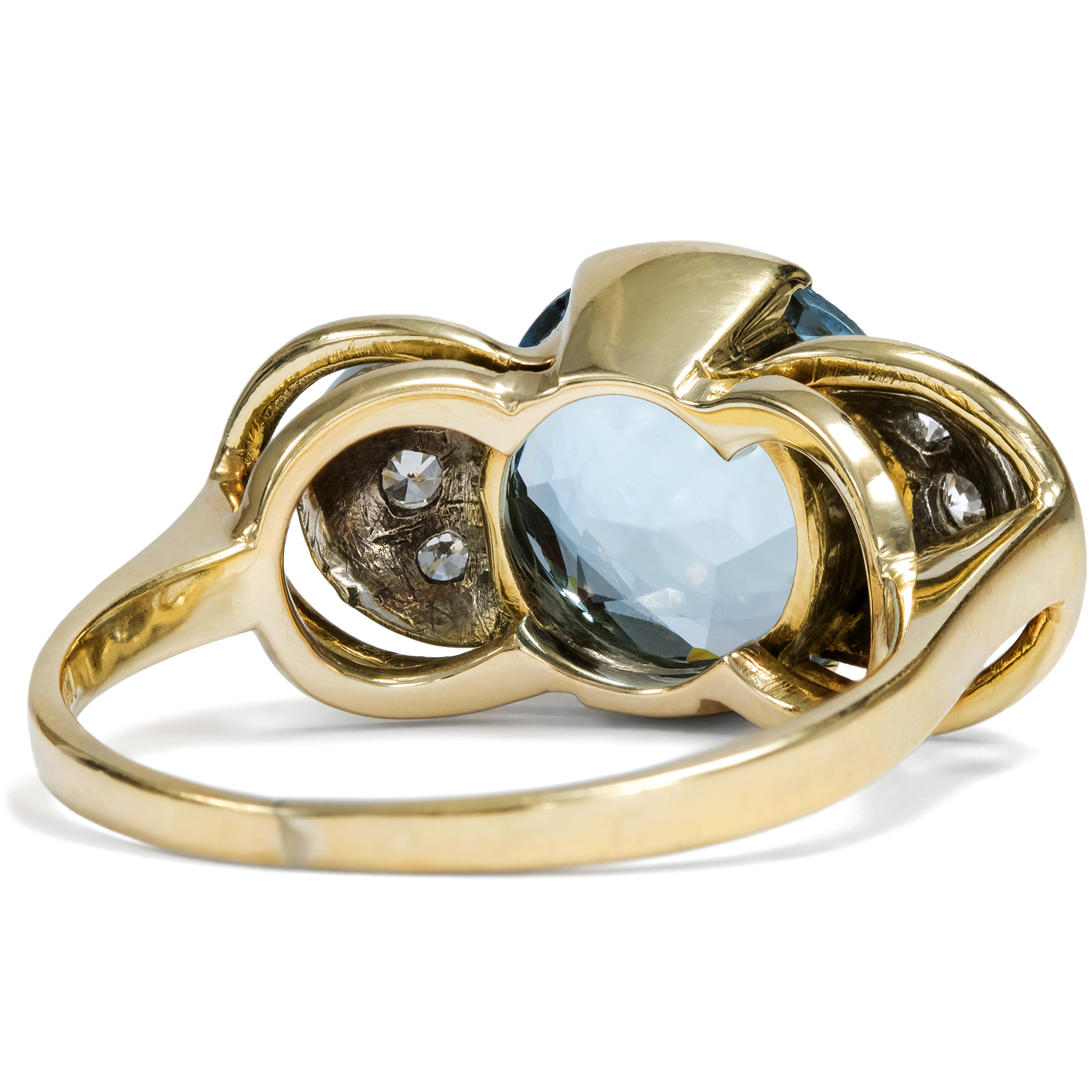 Ungewöhnlicher Aquamarin- & Diamantring im „Retro Style“, um 1935 Ungewöhnlicher Aquamarin- & Diamantring im „Retro Style“, um 1935