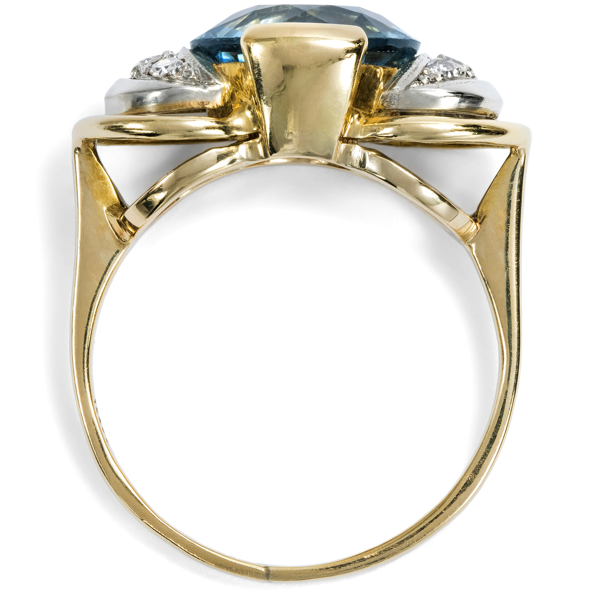 Ungewöhnlicher Aquamarin- & Diamantring im „Retro Style“, um 1935 Ungewöhnlicher Aquamarin- & Diamantring im „Retro Style“, um 1935