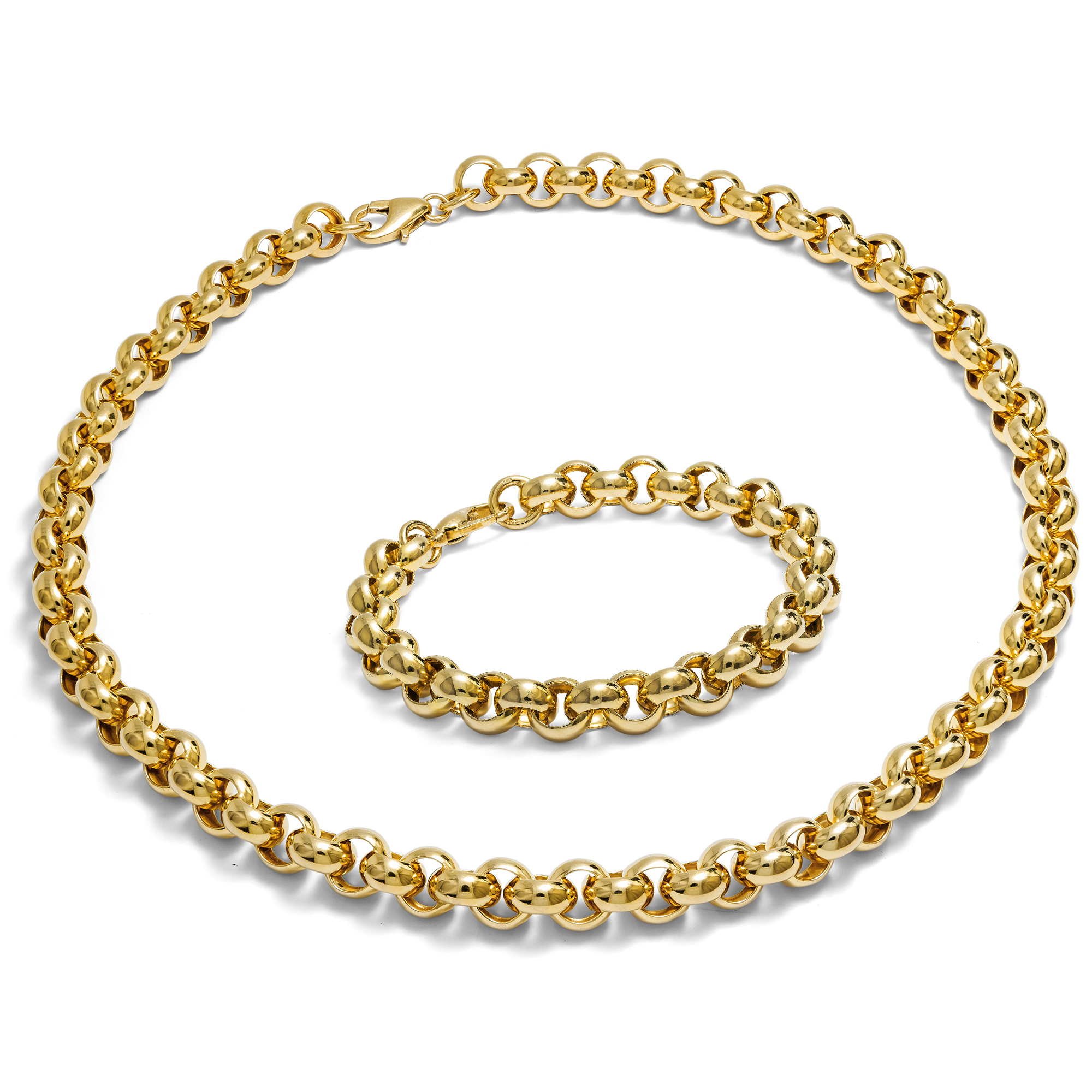 Vintage Necklace With Matching Bracelet in Heavy Gold, Germany c. 1985