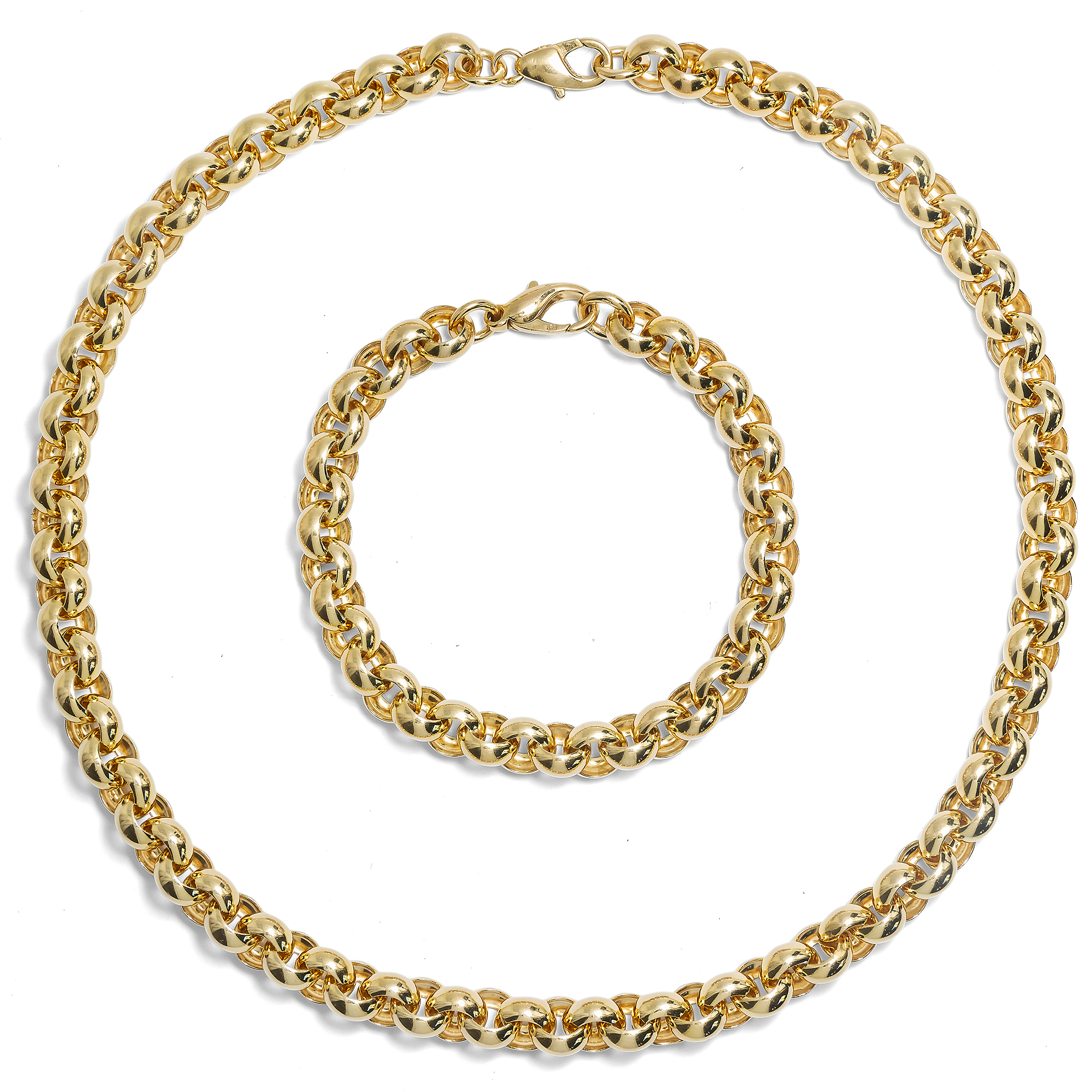 Vintage Necklace With Matching Bracelet in Heavy Gold, Germany c. 1985