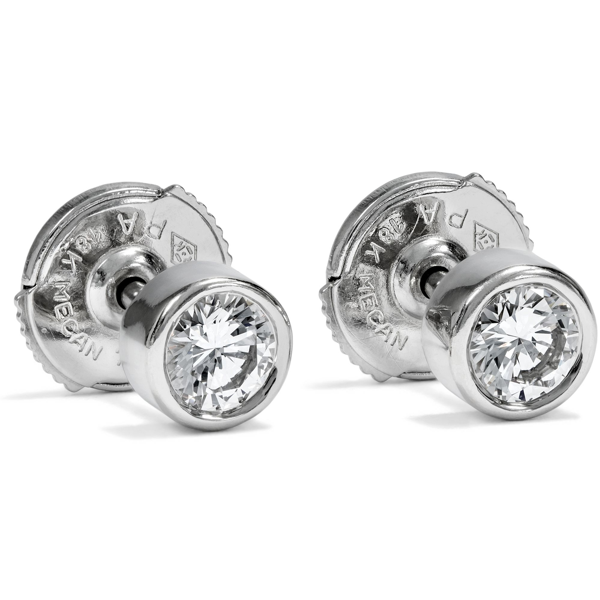 Elegant Stud Earrings with 0.50 ct Diamonds in White Gold, c. 2000